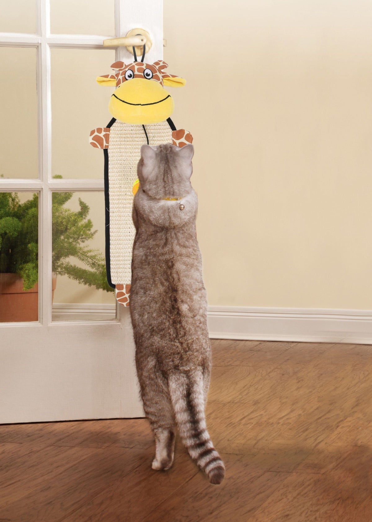Pet Life Paw-Pleasant Hanging Sisal & Jute Carpet Kitty Cat Scratcher with Toy