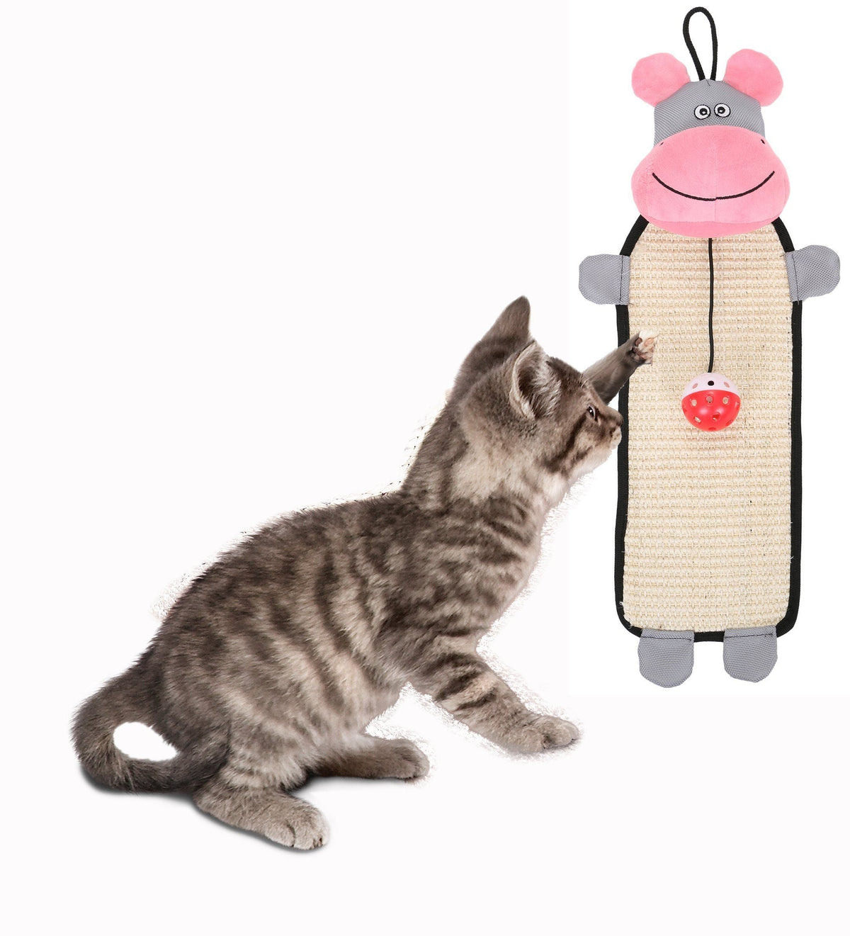 Pet Life Paw-Pleasant Hanging Sisal & Jute Carpet Kitty Cat Scratcher with Toy