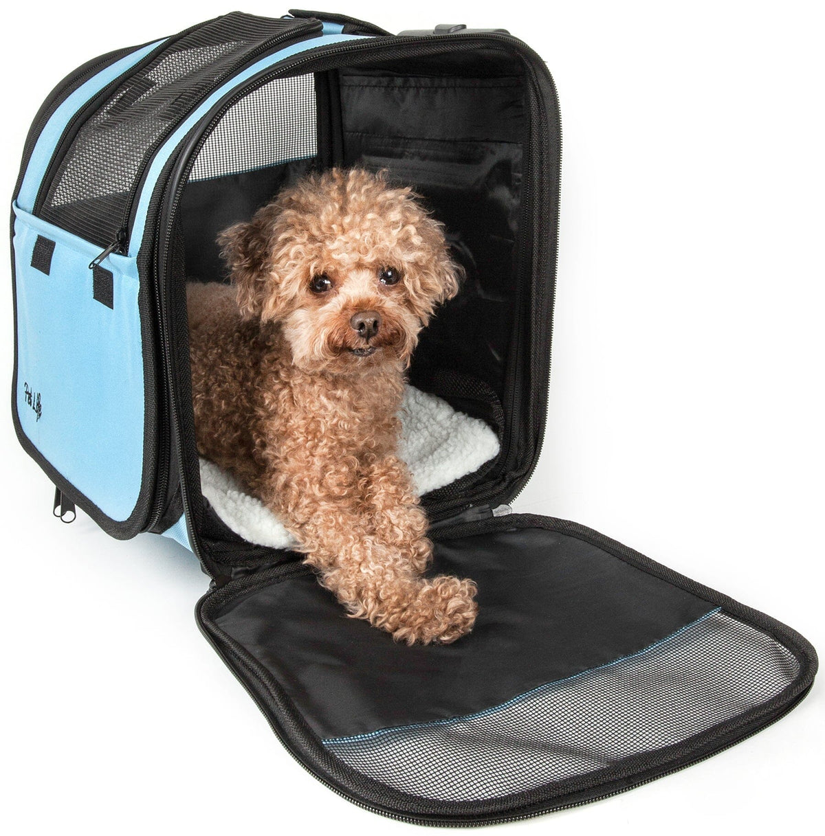 Pet Life Pawdon Me Wheeled Airline Approved Travel Collapsible Pet Dog Carrier | HT Animal Supply