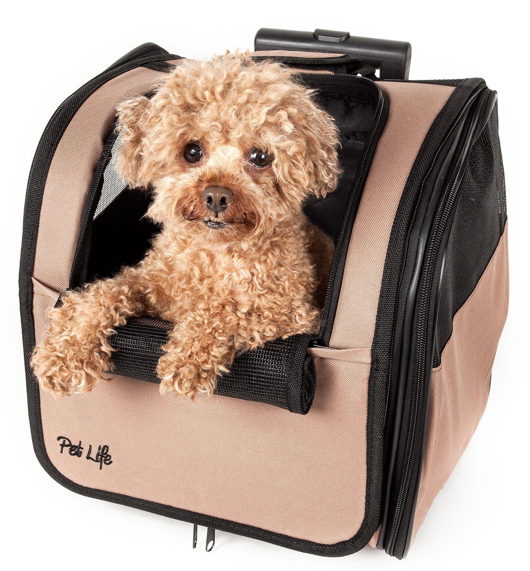 Pet Life Pawdon Me Wheeled Airline Approved Travel Collapsible Pet Dog Carrier