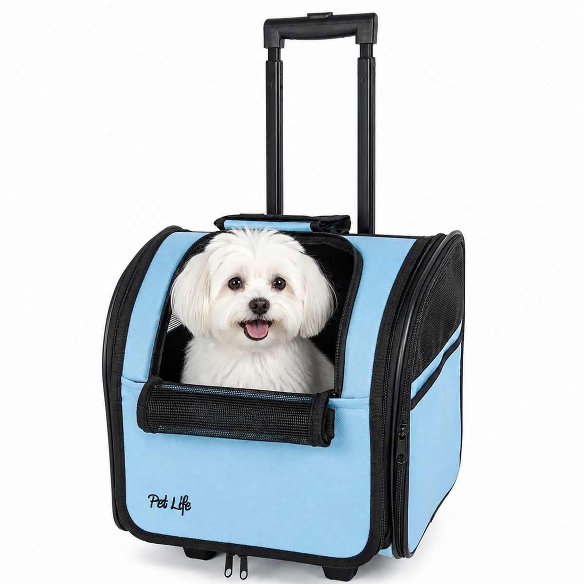 Pet Life Pawdon Me Wheeled Airline Approved Travel Collapsible Pet Dog Carrier | HT Animal Supply