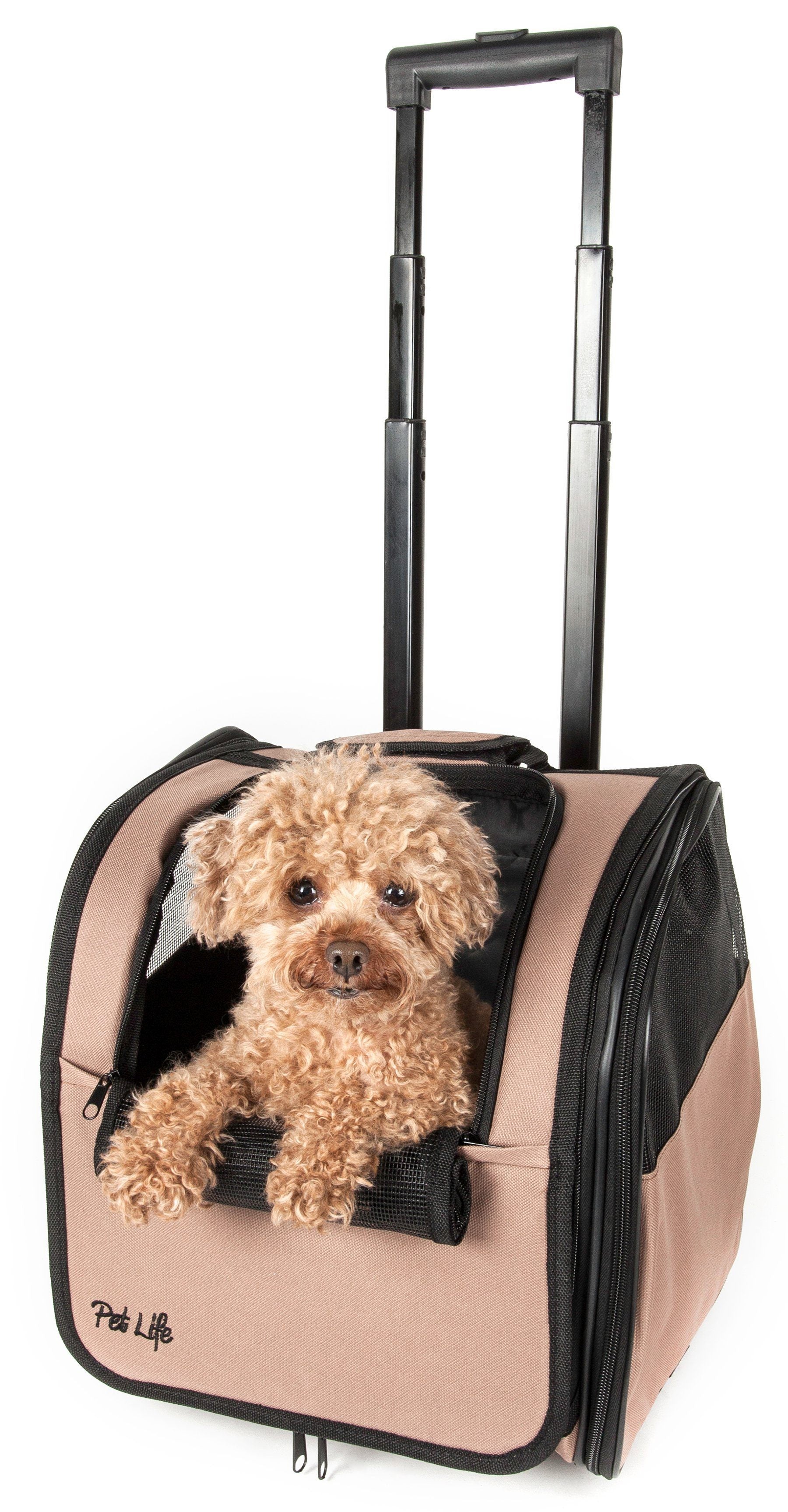 Pet Life Pawdon Me Wheeled Airline Approved Travel Collapsible Pet Dog Carrier
