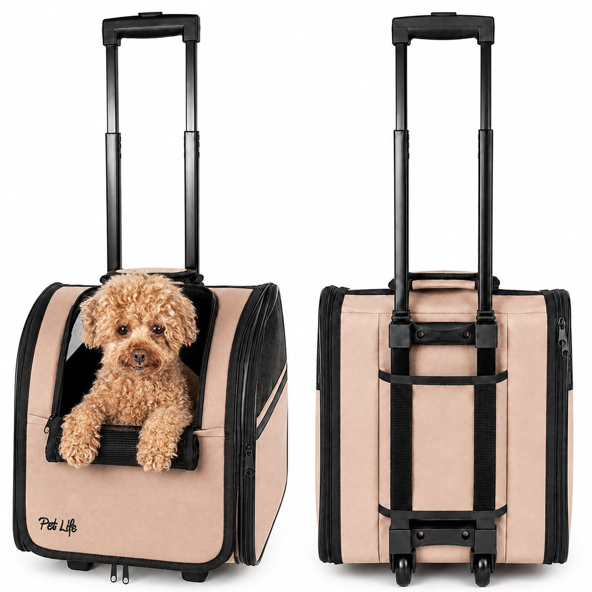 Pet Life Pawdon Me Wheeled Airline Approved Travel Collapsible Pet Dog Carrier | HT Animal Supply