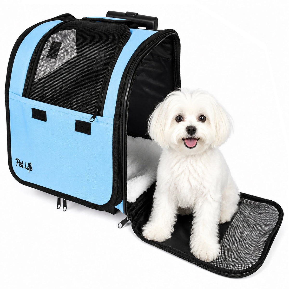 Pet Life Pawdon Me Wheeled Airline Approved Travel Collapsible Pet Dog Carrier | HT Animal Supply