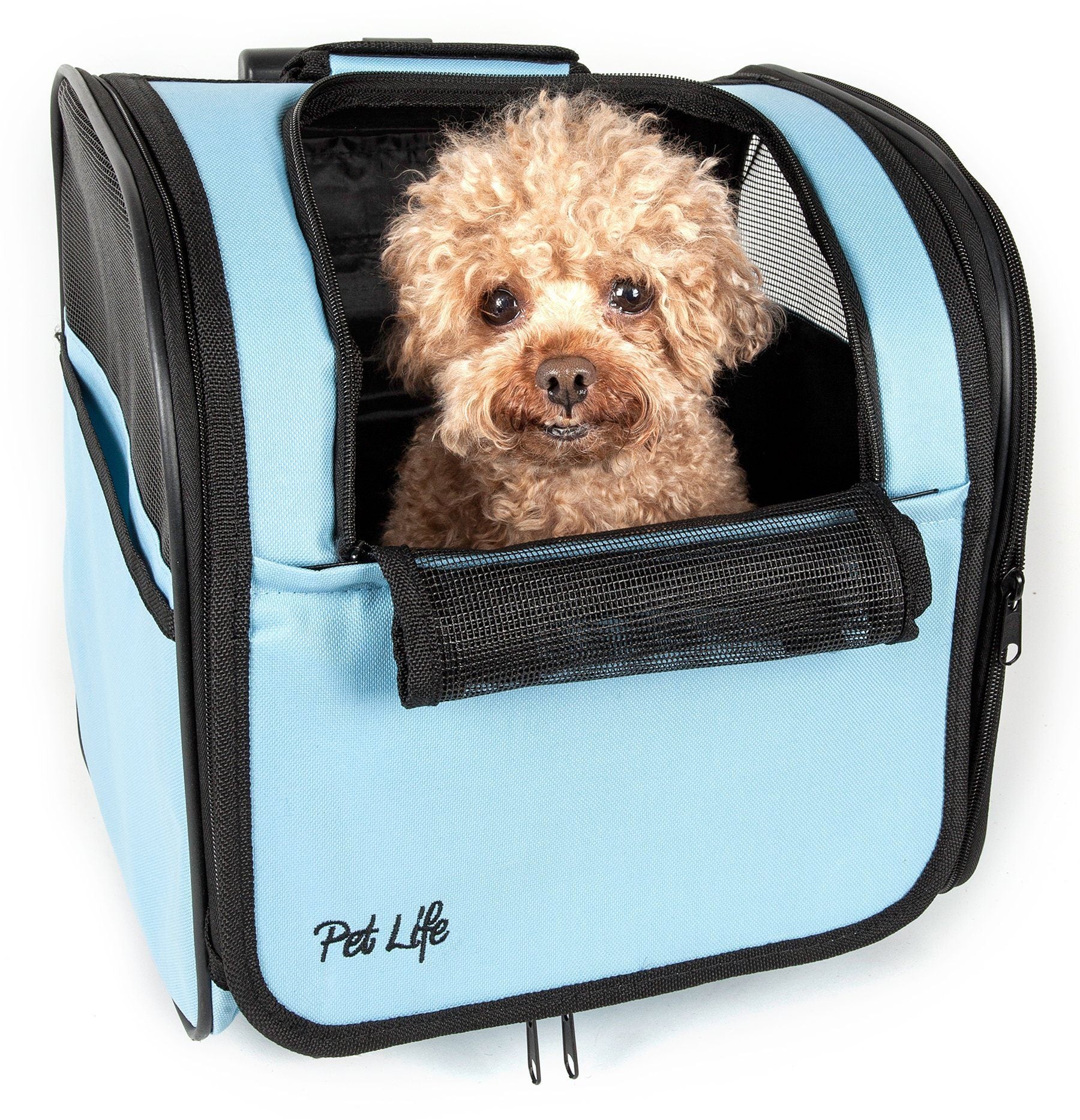 Pet Life Pawdon Me Wheeled Airline Approved Travel Collapsible Pet Dog Carrier