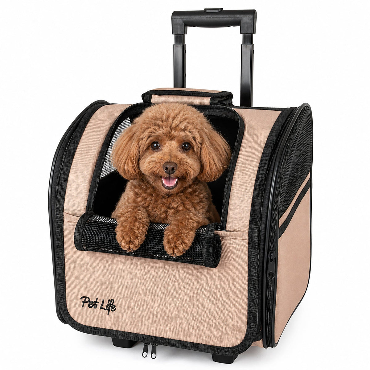 Pet Life Pawdon Me Wheeled Airline Approved Travel Collapsible Pet Dog Carrier | HT Animal Supply