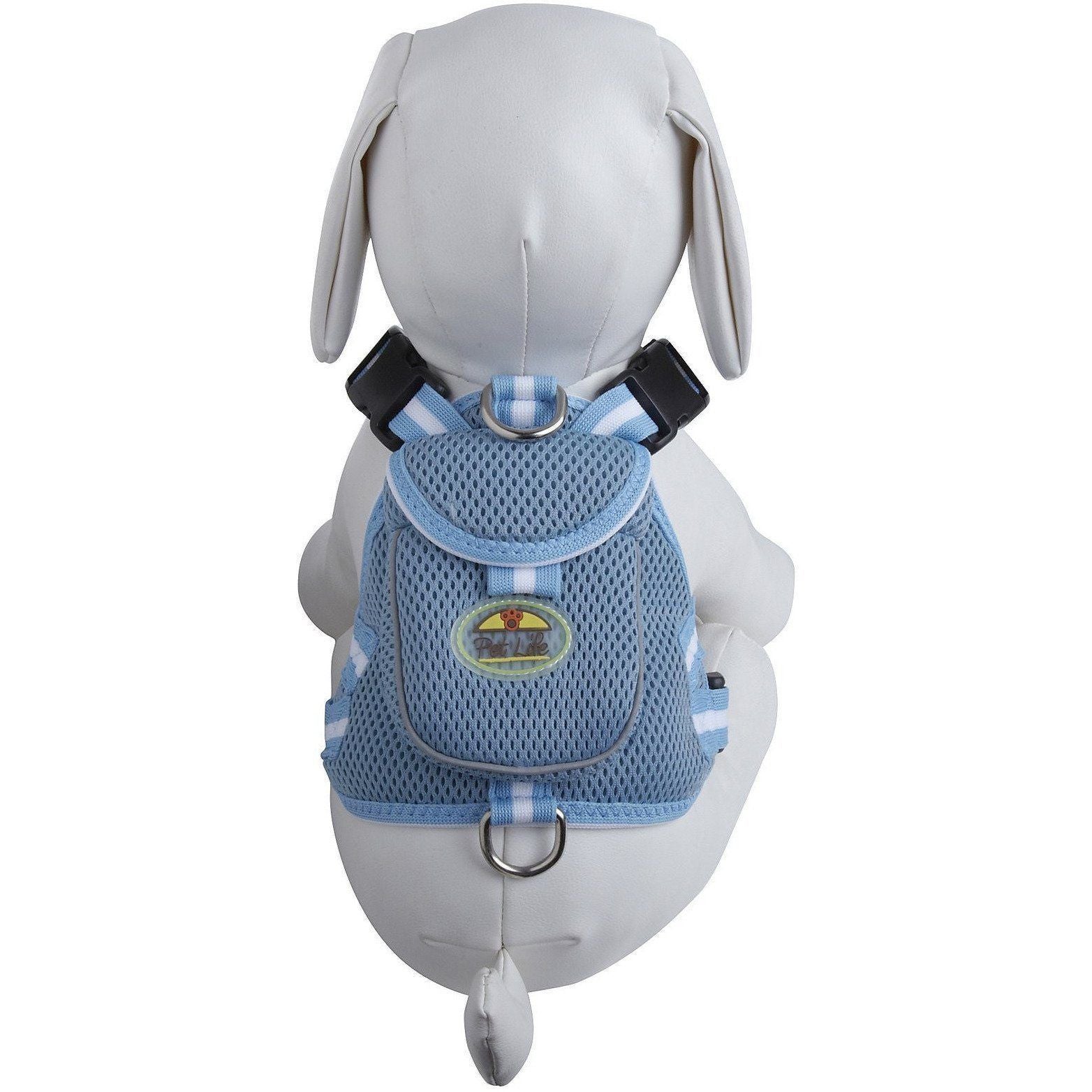 Pet Life Pocket Bark Reflective Adjustable Fashion Pet Dog Harness w/ Hook-and-Loop Pouch and Dual Harness Rings