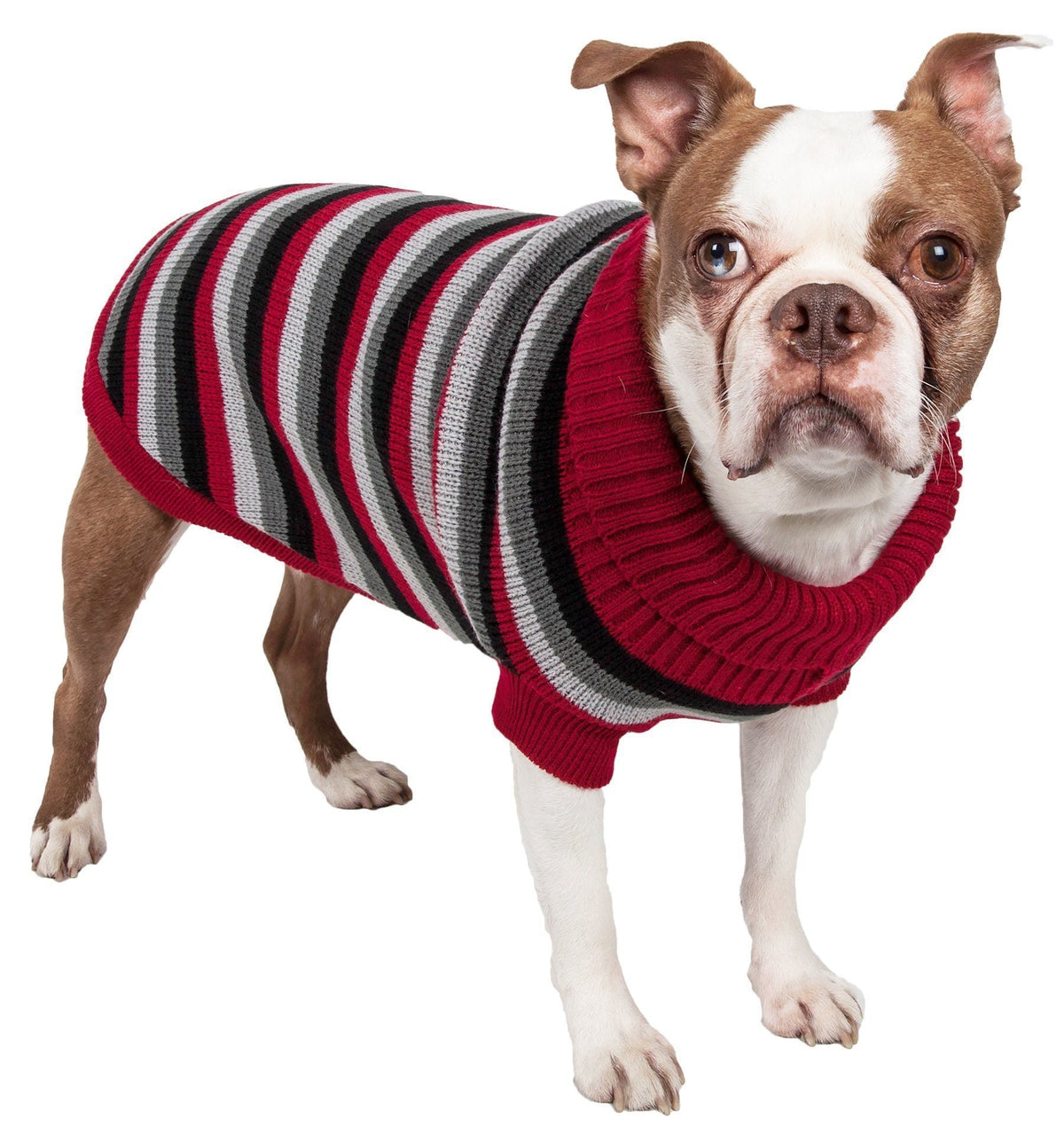 Pet Life Polo-Casual Lounge Cable Knitted Designer Turtle Neck Dog Sweater