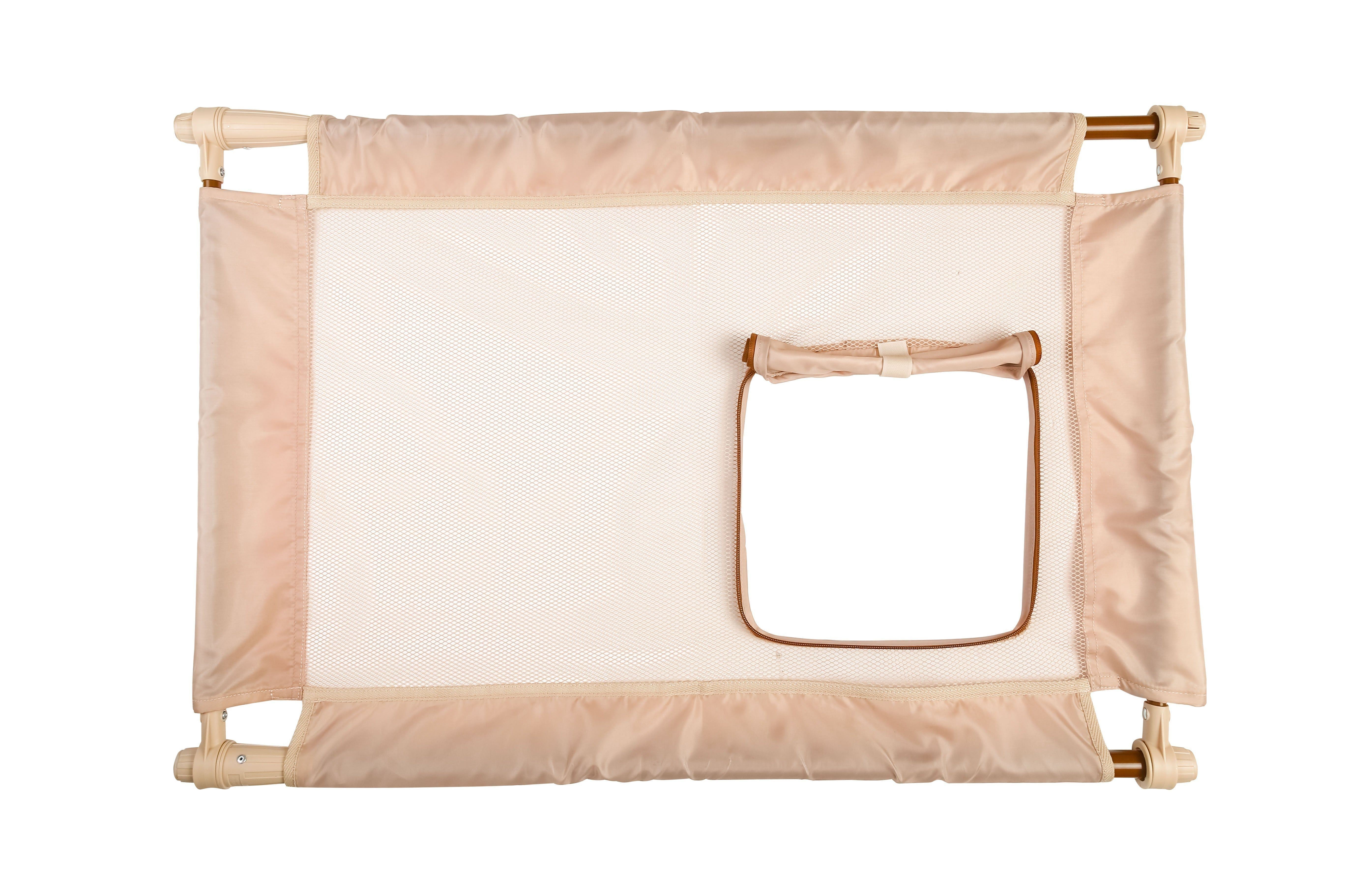 Pet Life ® Porta Gate Anti-Drilling Nylon Mesh Collapsible Folding Travel Safety Pet Cat Dog Gate w/ Zippered Entrance