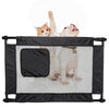 Pet Life Porta Gate Anti-Drilling Nylon Mesh Collapsible Folding Travel Safety Pet Cat Dog Gate w/ Zippered Entrance
