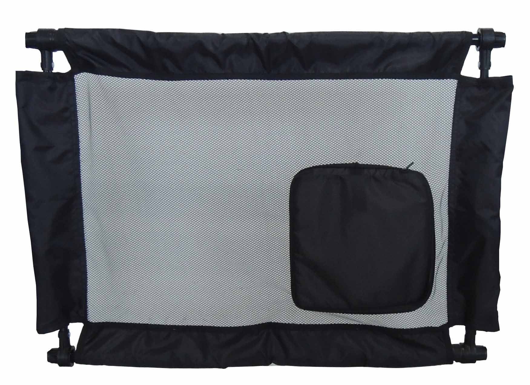 Pet Life ® Porta Gate Anti-Drilling Nylon Mesh Collapsible Folding Travel Safety Pet Cat Dog Gate w/ Zippered Entrance