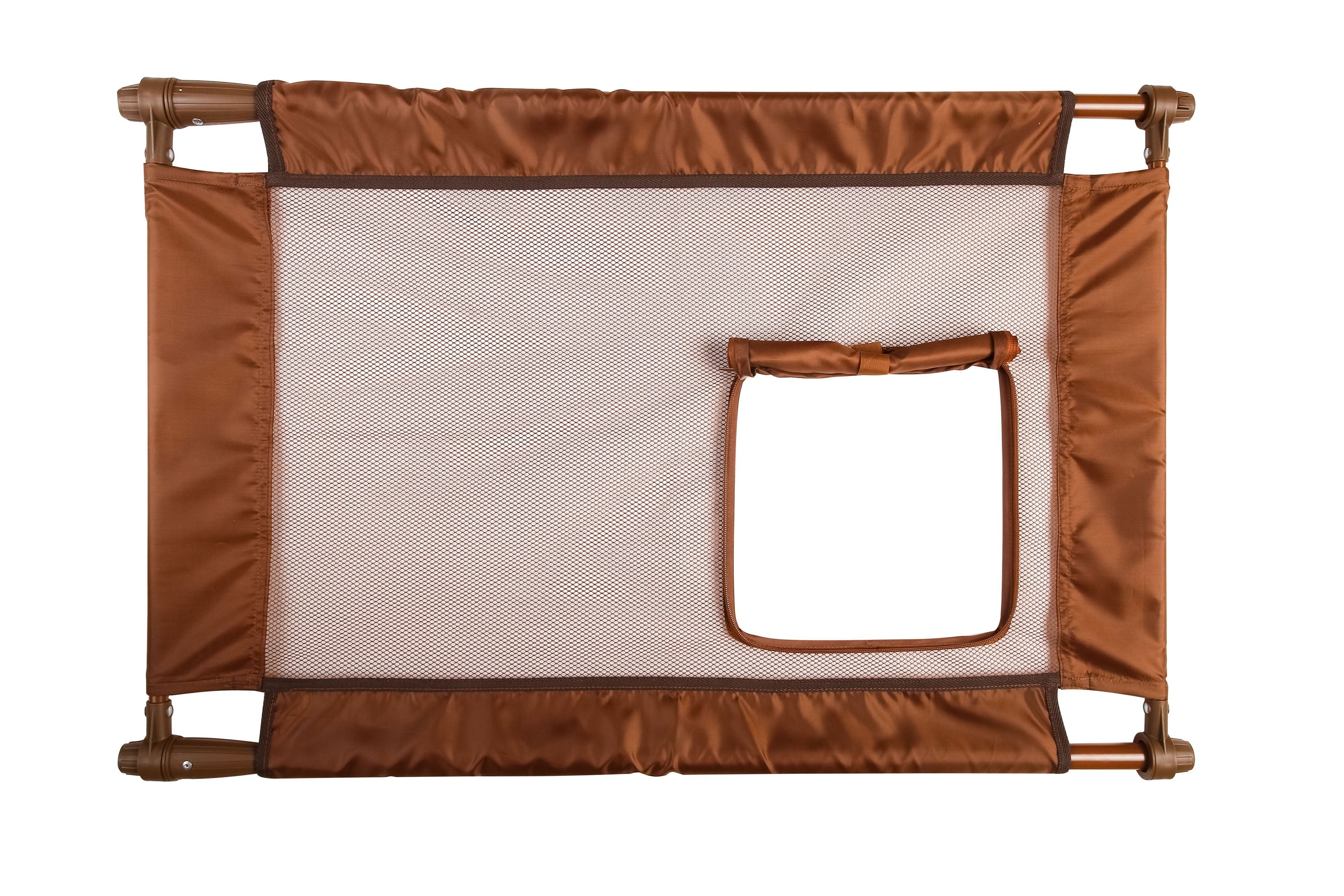 Pet Life Porta Gate Anti-Drilling Nylon Mesh Collapsible Folding Travel Safety Pet Cat Dog Gate w/ Zippered Entrance