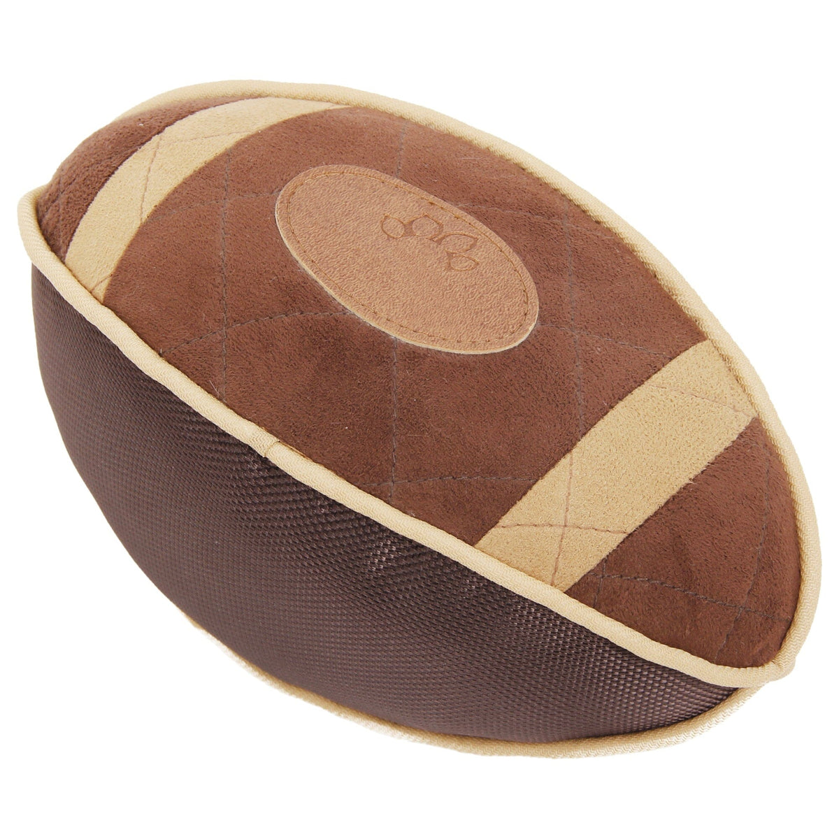 Pet Life Pugskin Durable Oxford Nylon and Mesh Plush Squeaky Football Dog Toy | HT Animal Supply