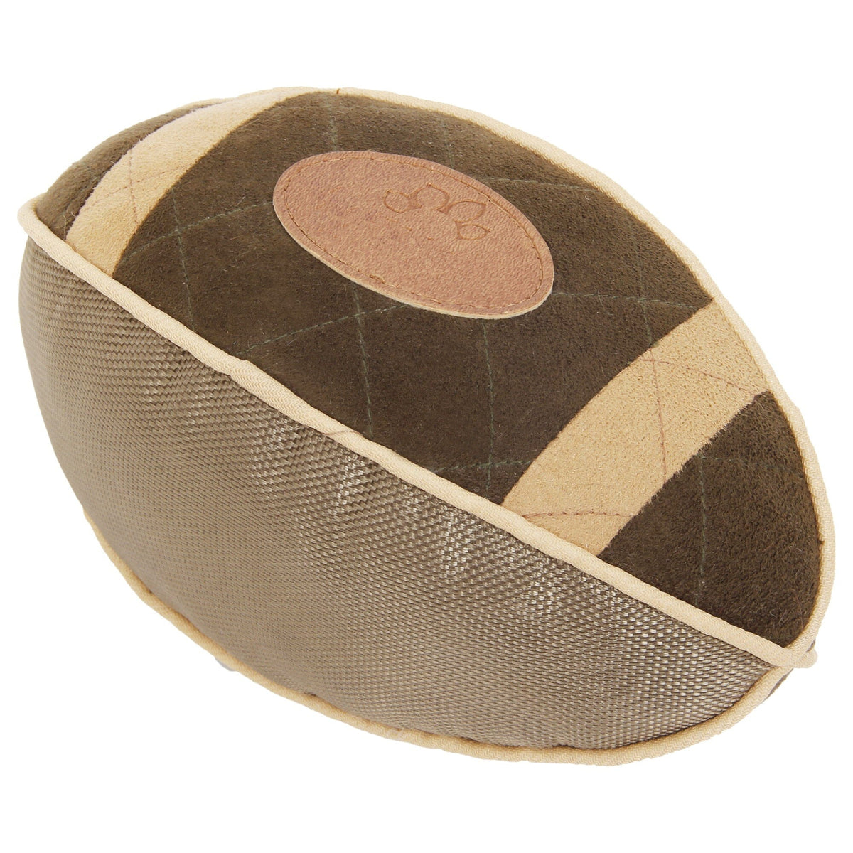 Pet Life Pugskin Durable Oxford Nylon and Mesh Plush Squeaky Football Dog Toy | HT Animal Supply