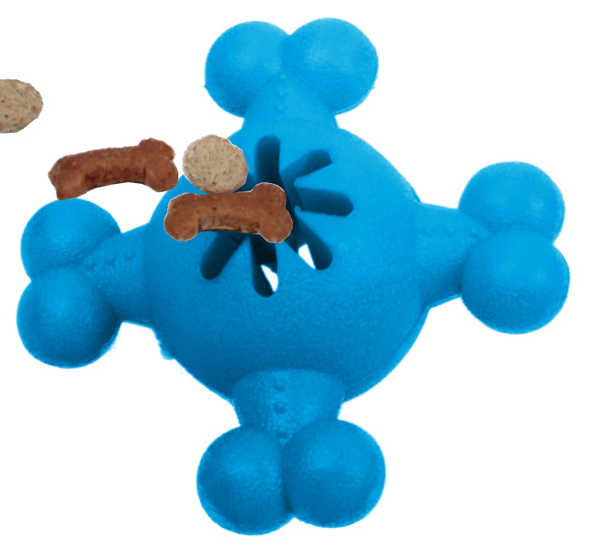 Pet Life Quadra-Bone TPR Treat Dispensing Durable Dog Toy