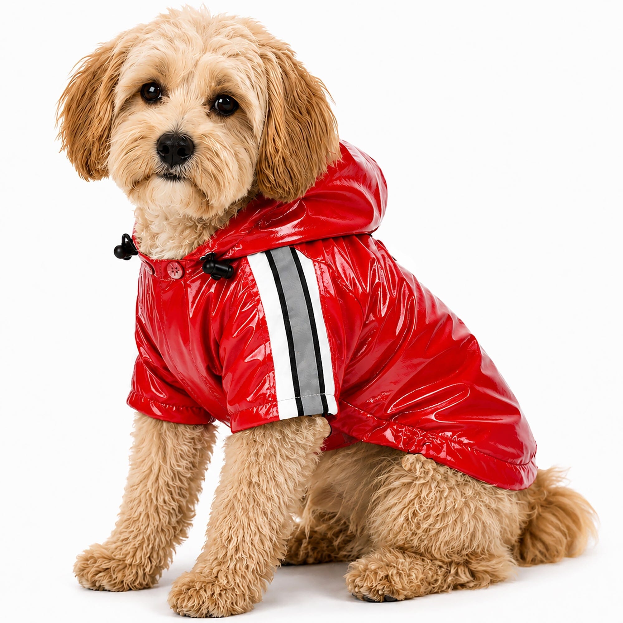 Pet Life Reflecta-Glow Reflective Waterproof Adjustable Dog Raincoat Jacket w/ Removable Hood | HT Animal Supply