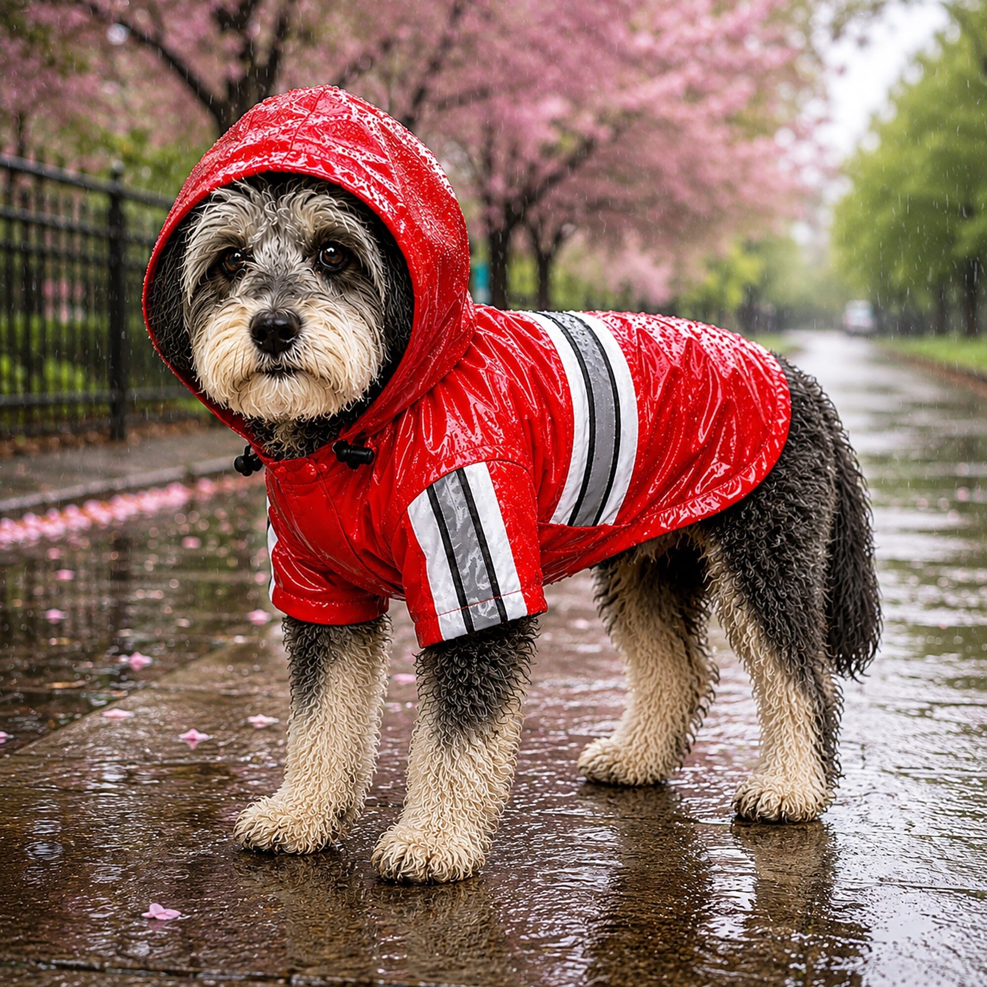Pet Life Reflecta-Glow Reflective Waterproof Adjustable Dog Raincoat Jacket w/ Removable Hood | HT Animal Supply