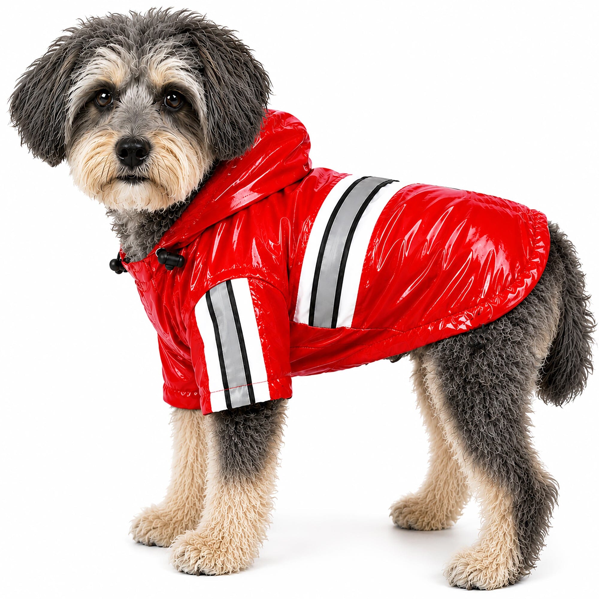 Pet Life Reflecta-Glow Reflective Waterproof Adjustable Dog Raincoat Jacket w/ Removable Hood | HT Animal Supply