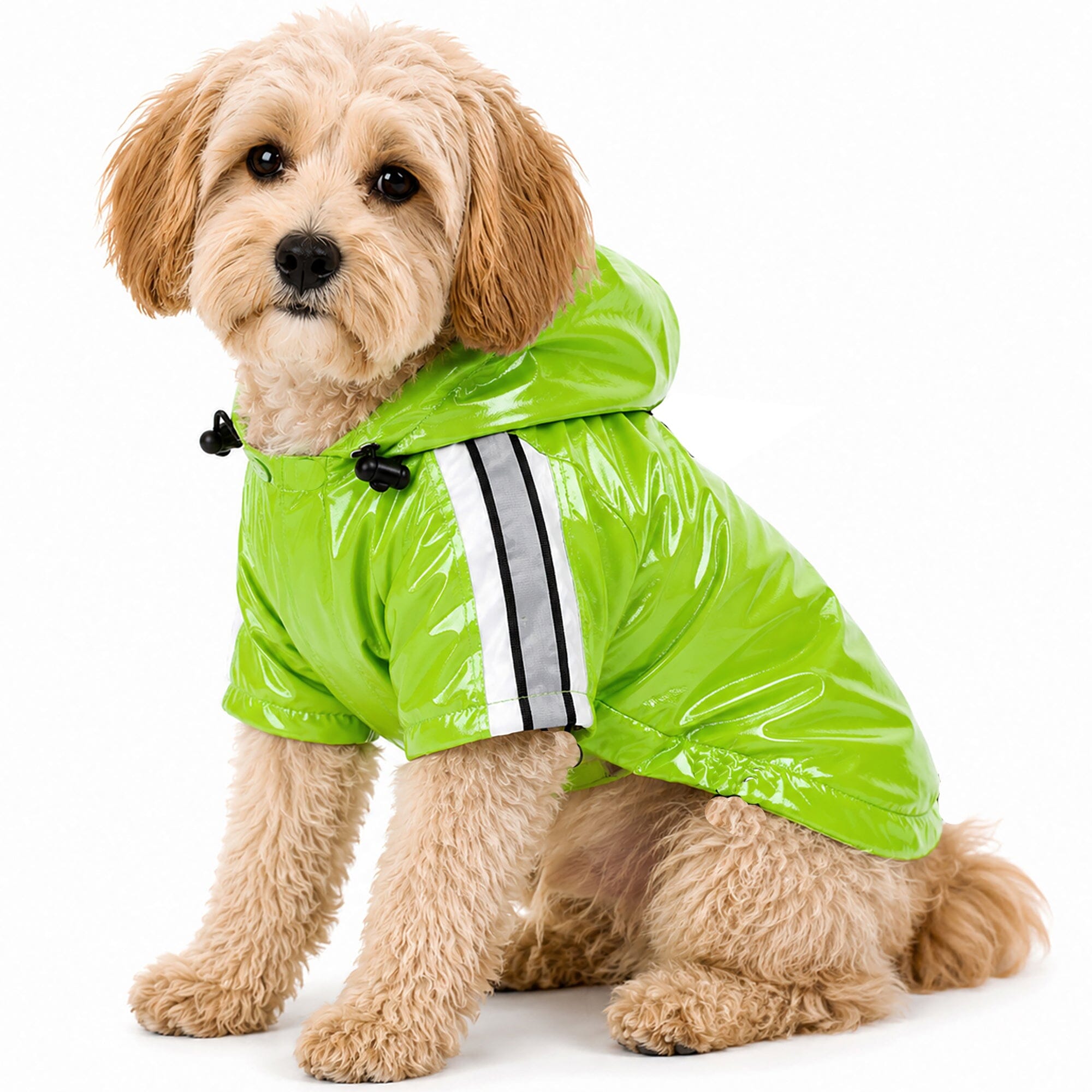 Pet Life Reflecta-Glow Reflective Waterproof Adjustable Dog Raincoat Jacket w/ Removable Hood | HT Animal Supply