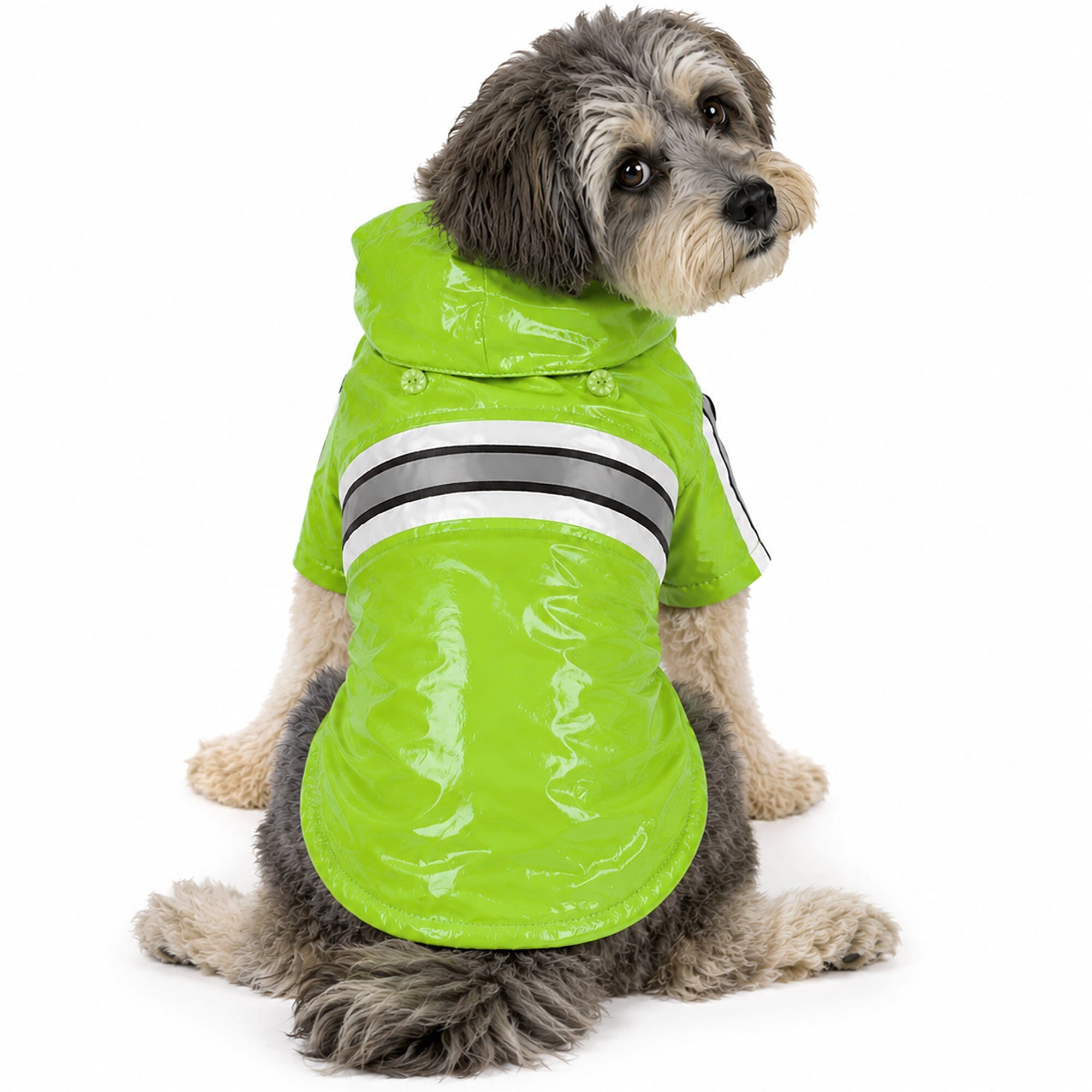 Pet Life Reflecta-Glow Reflective Waterproof Adjustable Dog Raincoat Jacket w/ Removable Hood | HT Animal Supply