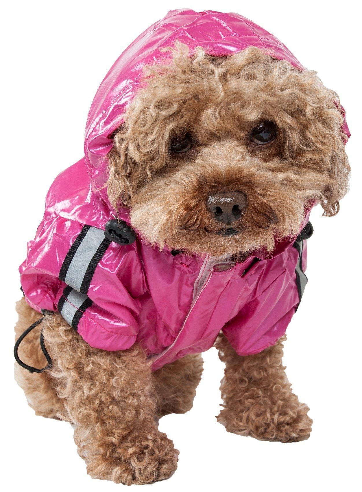 Pet Life Reflecta-Sport Multi-Adjustable Reflective Weather-Proof Dog Raincoat w/ Removable Hood