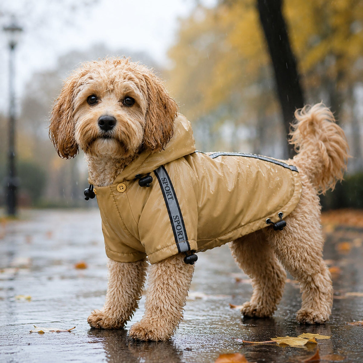 Pet Life Reflecta-Sport Multi-Adjustable Reflective Weather-Proof Dog Raincoat w/ Removable Hood | HT Animal Supply