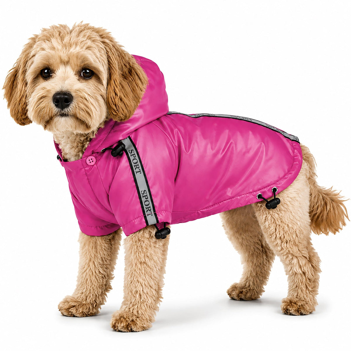 Pet Life Reflecta-Sport Multi-Adjustable Reflective Weather-Proof Dog Raincoat w/ Removable Hood | HT Animal Supply