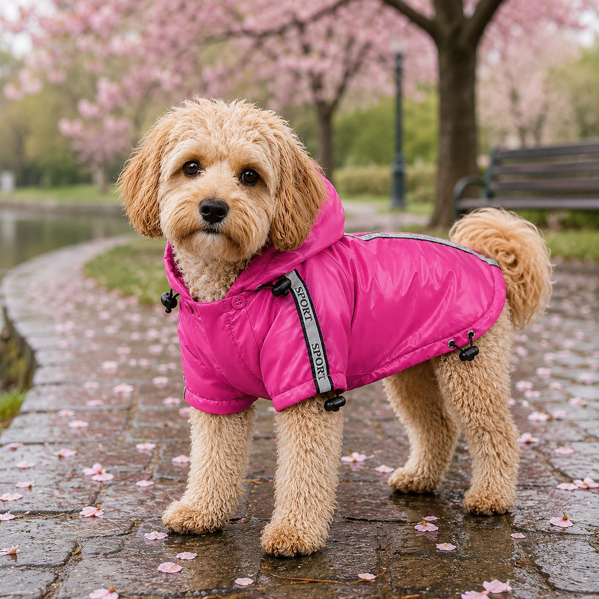 Pet Life Reflecta-Sport Multi-Adjustable Reflective Weather-Proof Dog Raincoat w/ Removable Hood | HT Animal Supply