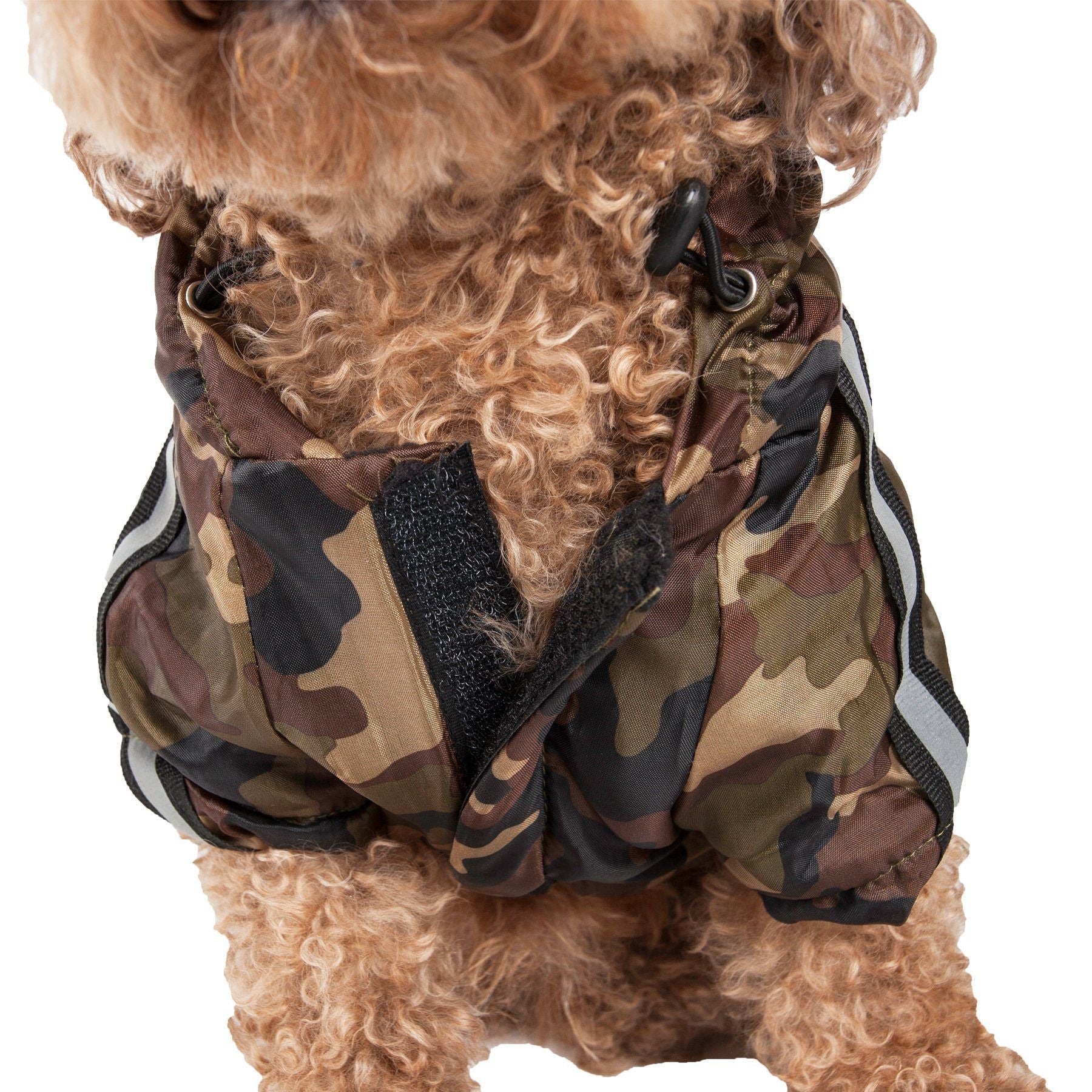 Pet Life Reflecta-Sport Multi-Adjustable Reflective Weather-Proof Dog Raincoat w/ Removable Hood