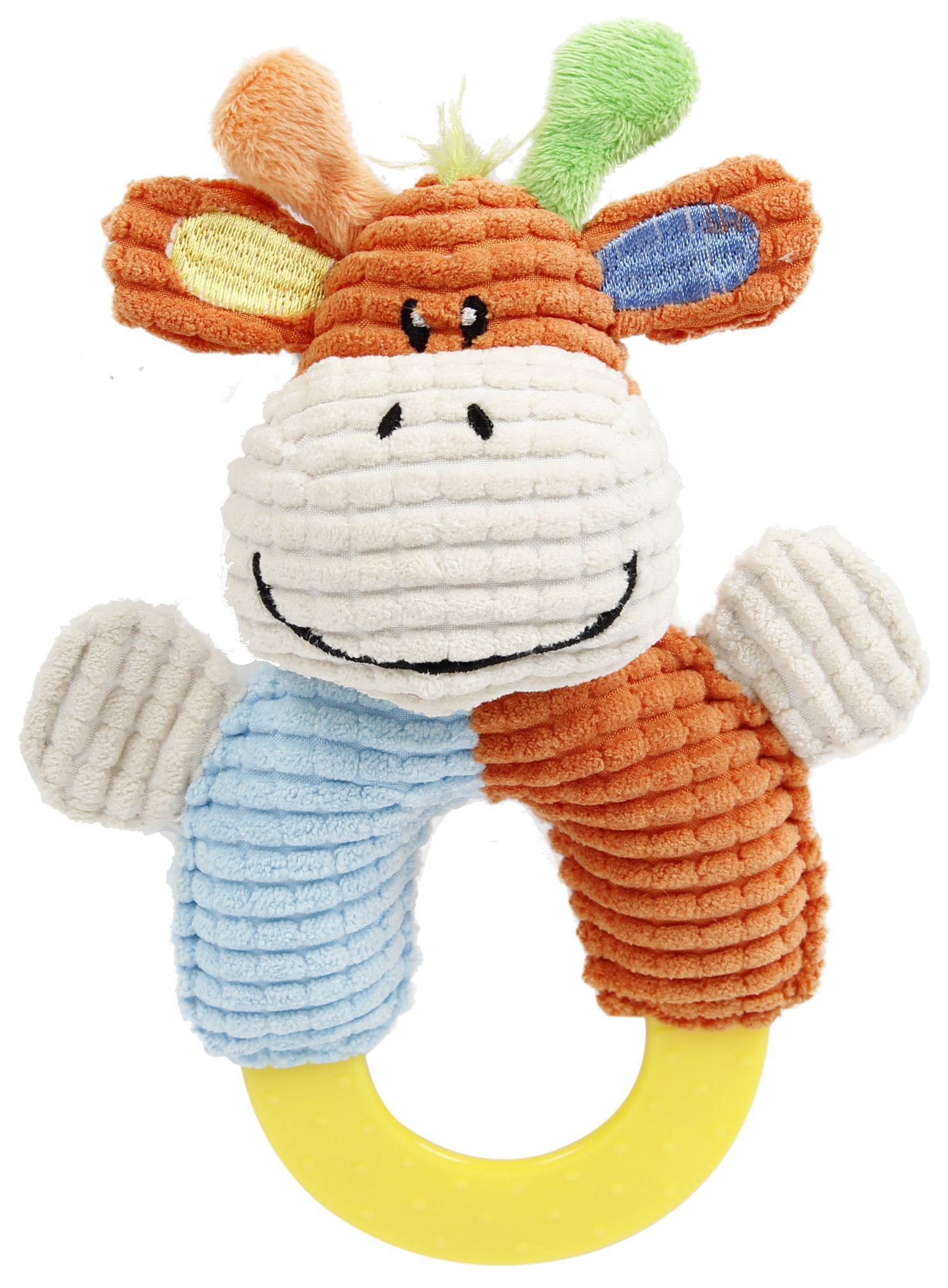 Pet Life Ring-O-Round Plush Squeaking and Rubber Teething Newborn Puppy Dog Toy