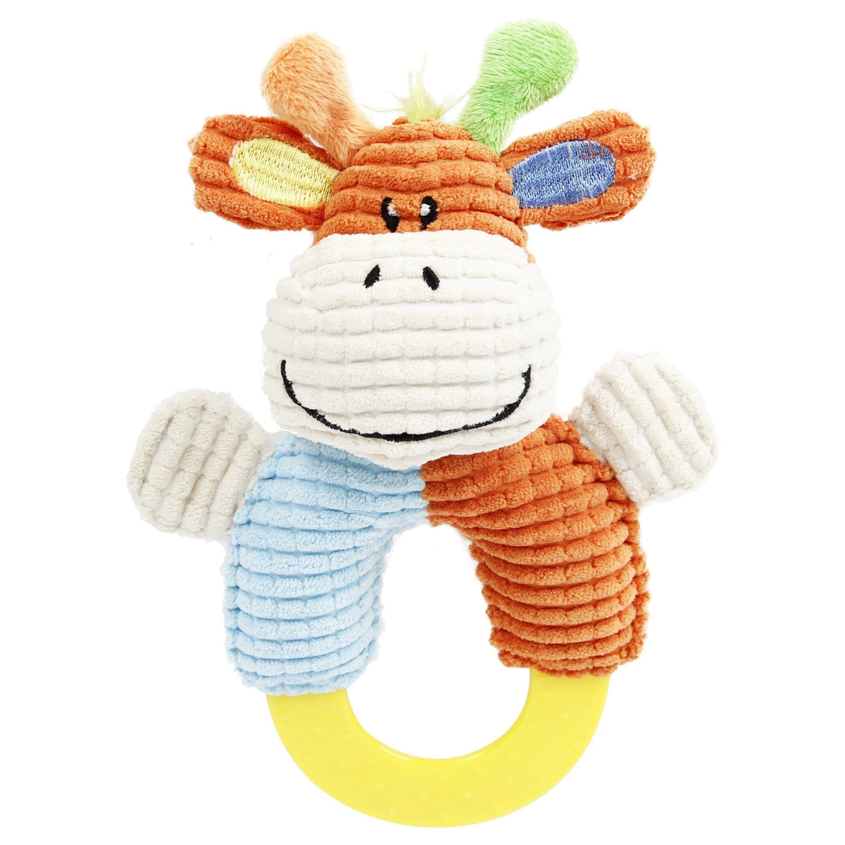 Pet Life Ring-O-Round Plush Squeaking and Rubber Teething Newborn Puppy Dog Toy | HT Animal Supply