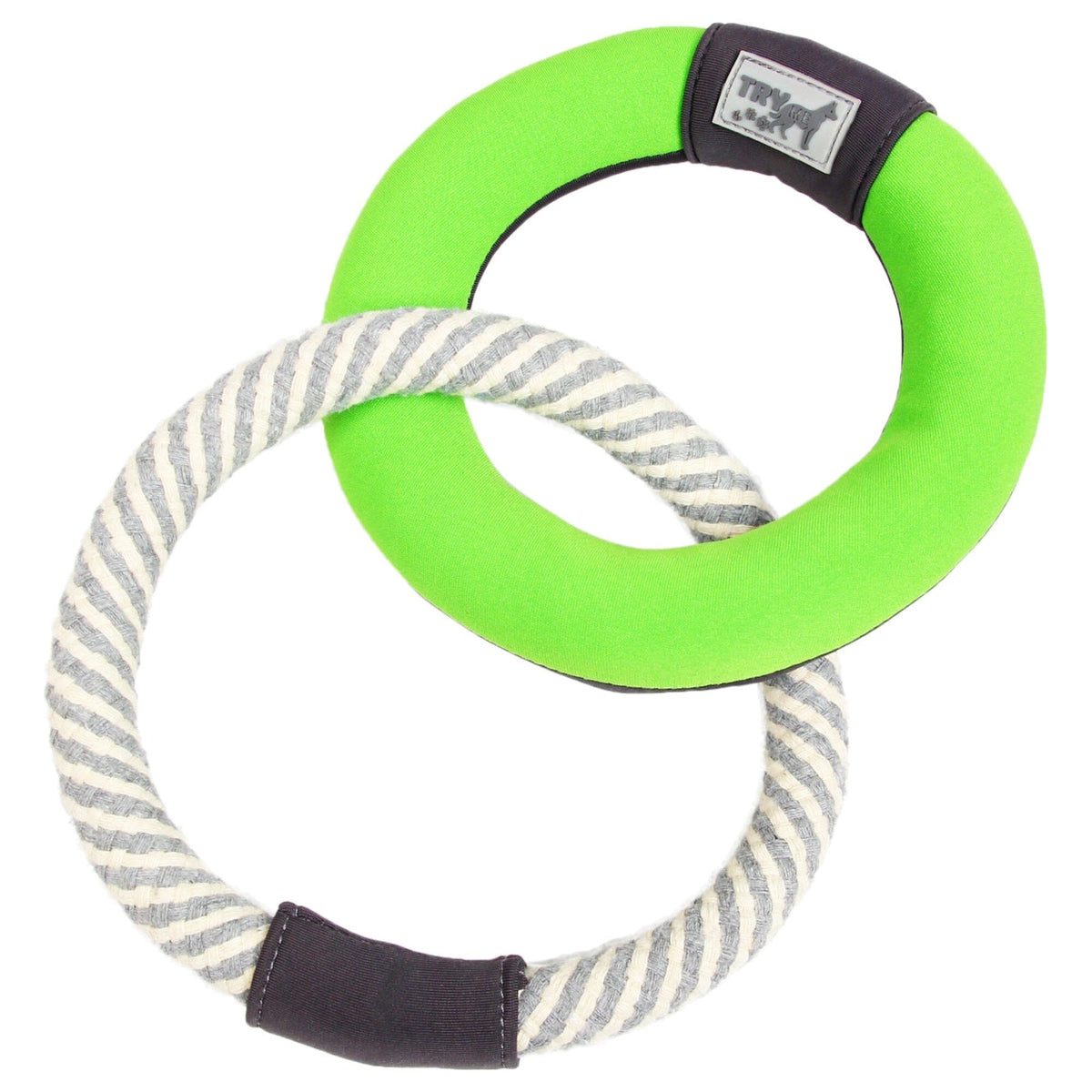 Pet Life Ring Toss Dual-Connecting Jute Rope and Floating Ring Dog Toy | HT Animal Supply