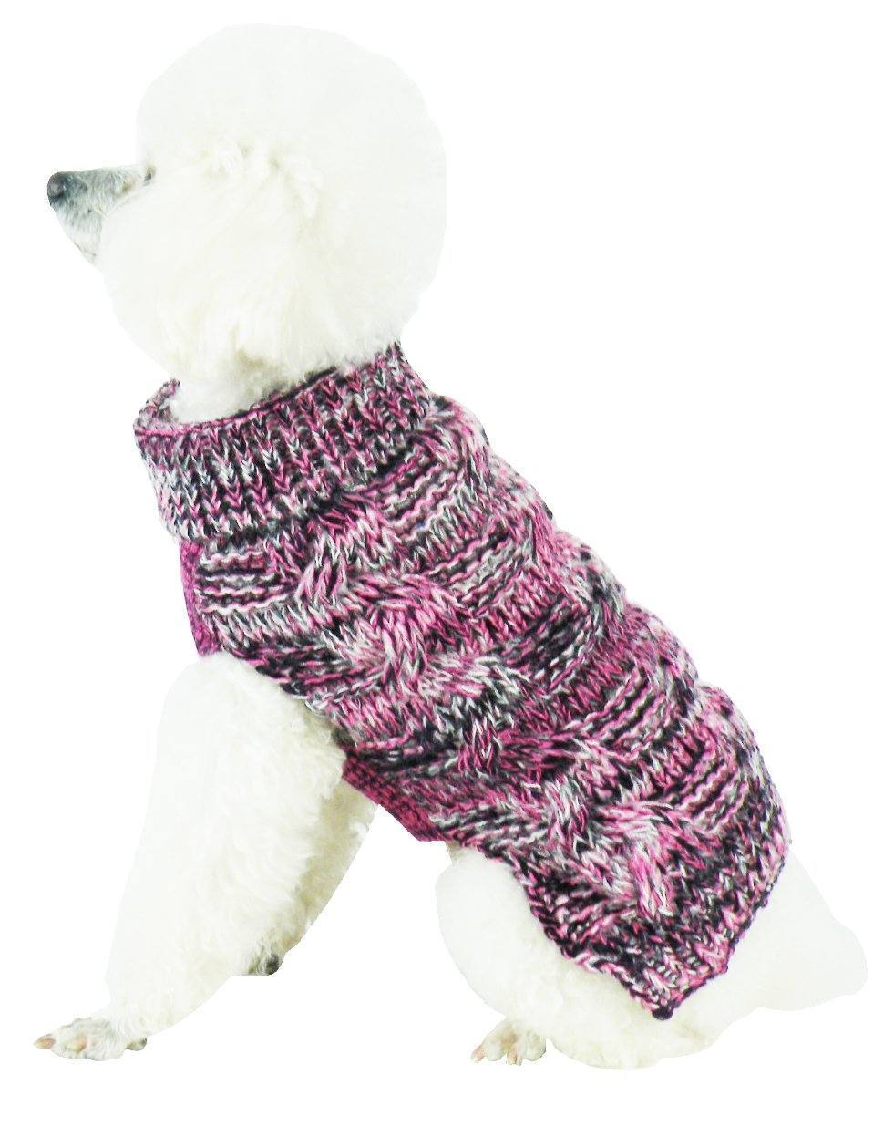 Pet Life Royal Bark Heavy Cable Knitted Designer Fashion Dog Sweater