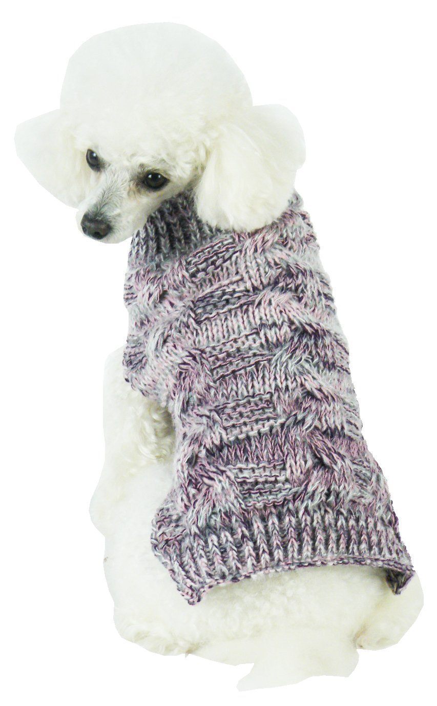 Pet Life Royal Bark Heavy Cable Knitted Designer Fashion Dog Sweater
