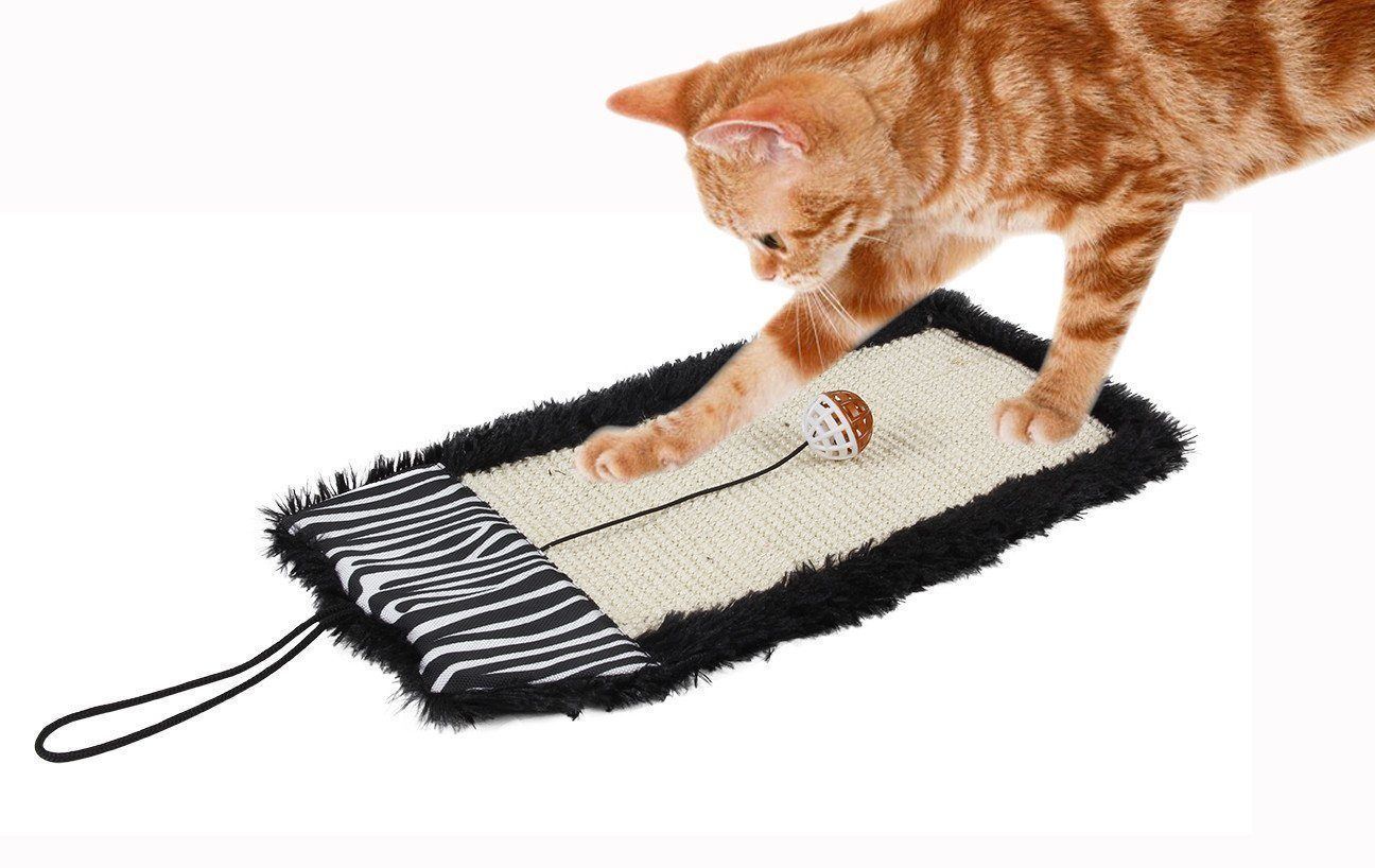Pet Life ® Scrape-Away Sisal and Jute Hanging Carpet Cat Scratcher Toy