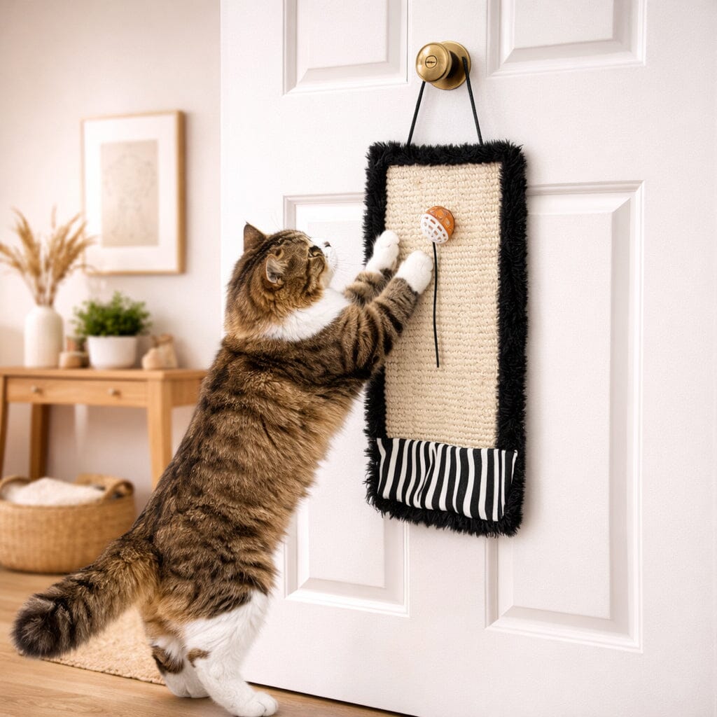 Pet Life Scrape-Away Sisal and Jute Hanging Carpet Cat Scratcher Toy | HT Animal Supply