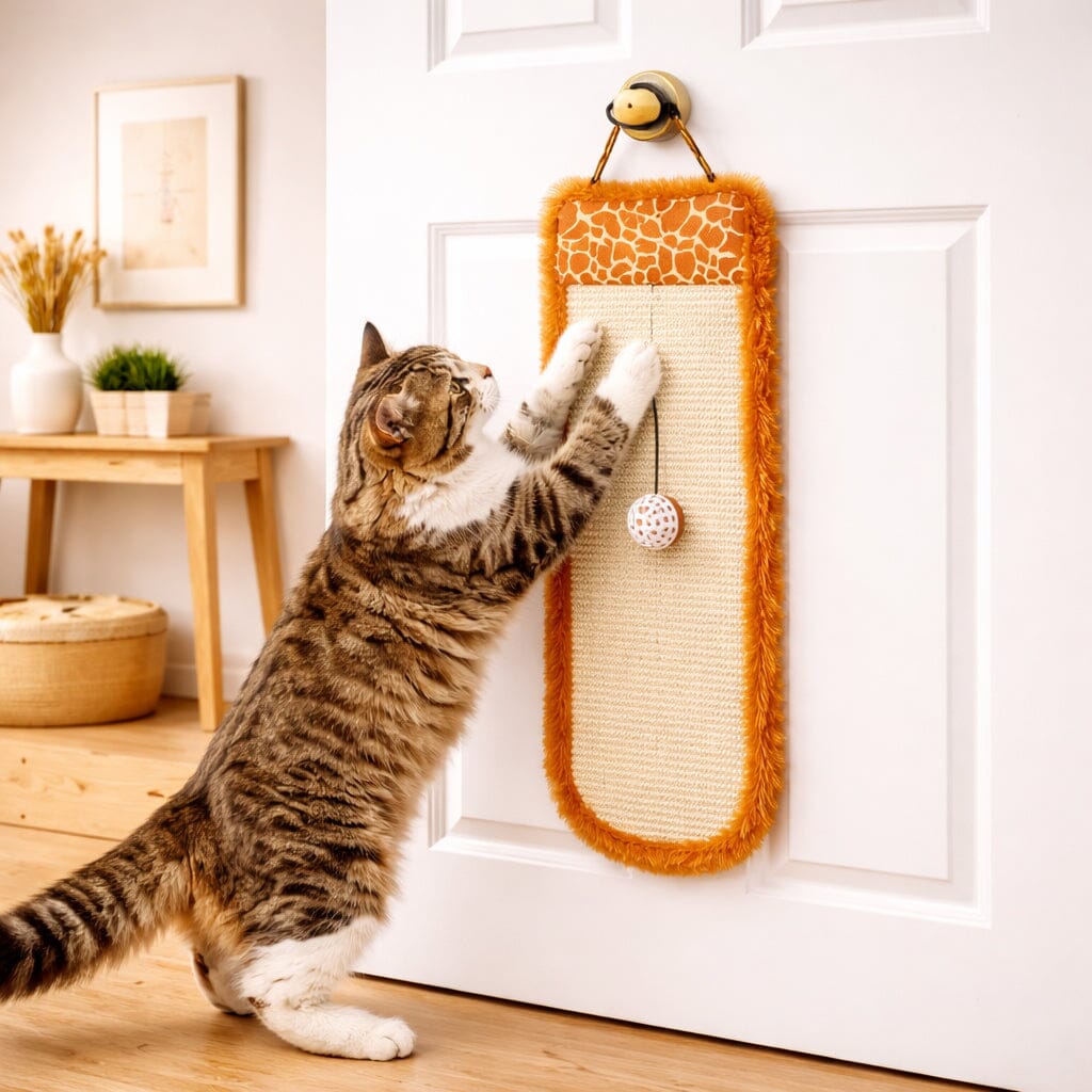 Pet Life Scrape-Away Sisal and Jute Hanging Carpet Cat Scratcher Toy | HT Animal Supply