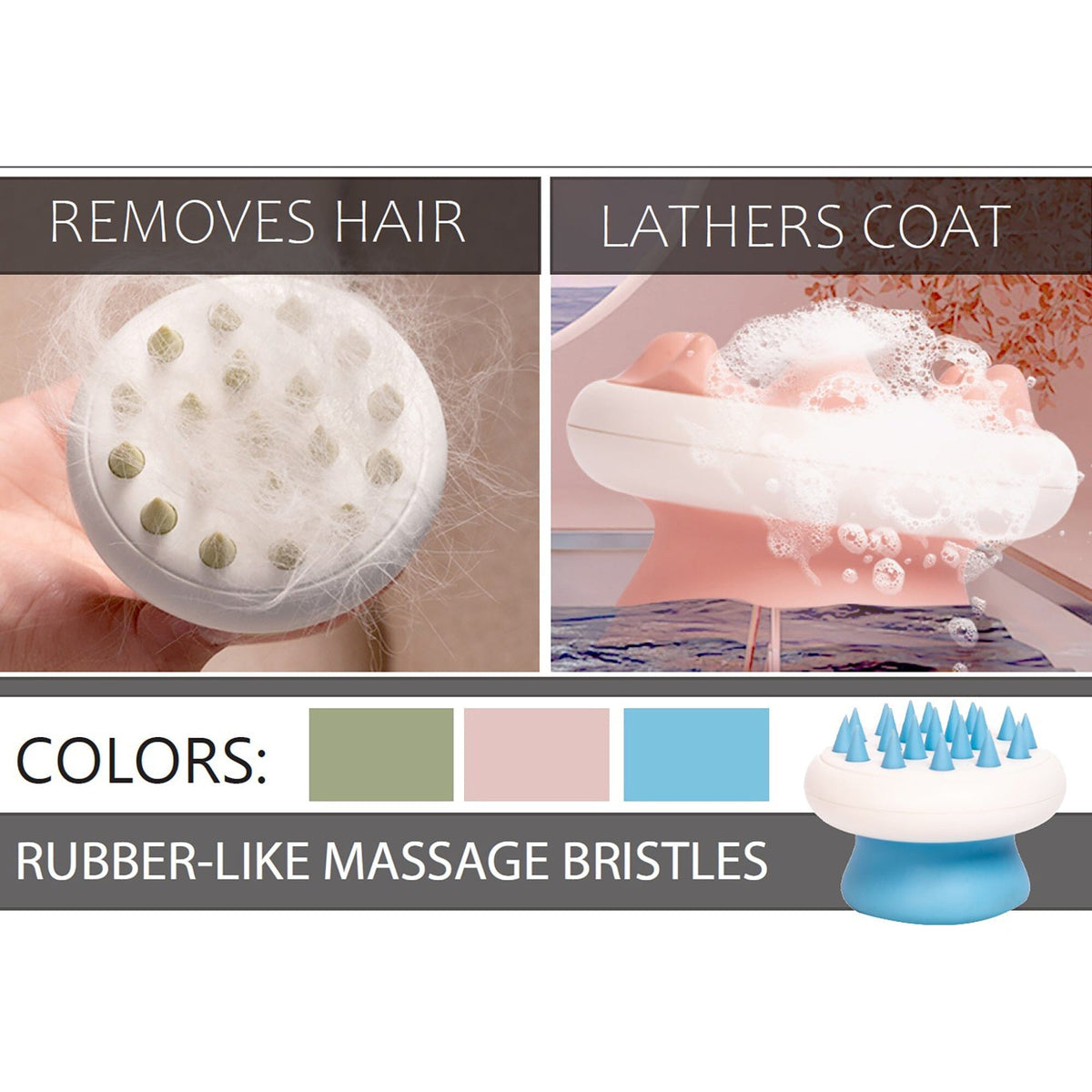 Pet Life Scwubba Handheld Bathing Brushing and Massaging Soft Flexible Grooming Pet Comb | HT Animal Supply