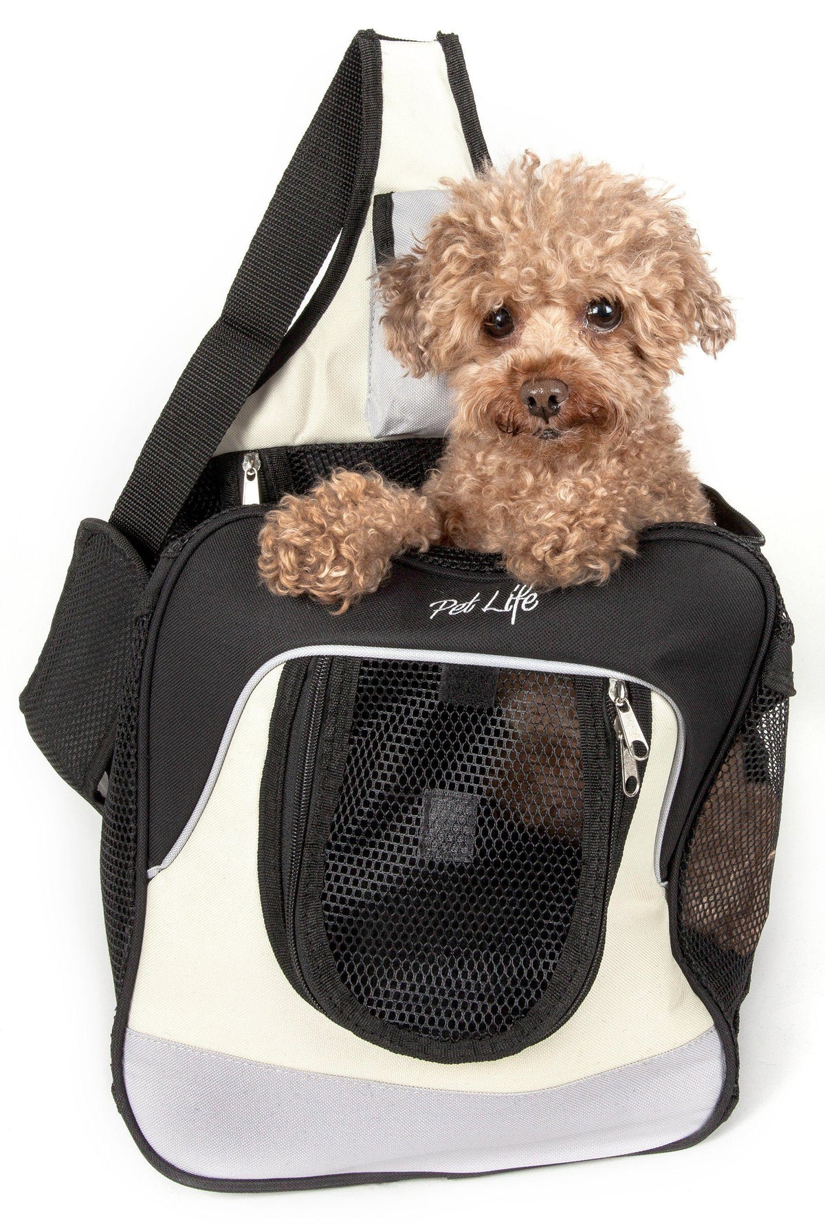 Pet Life Single Strap Over-The-Shoulder Hands Free Fashion Backpack Pet Dog Carrier