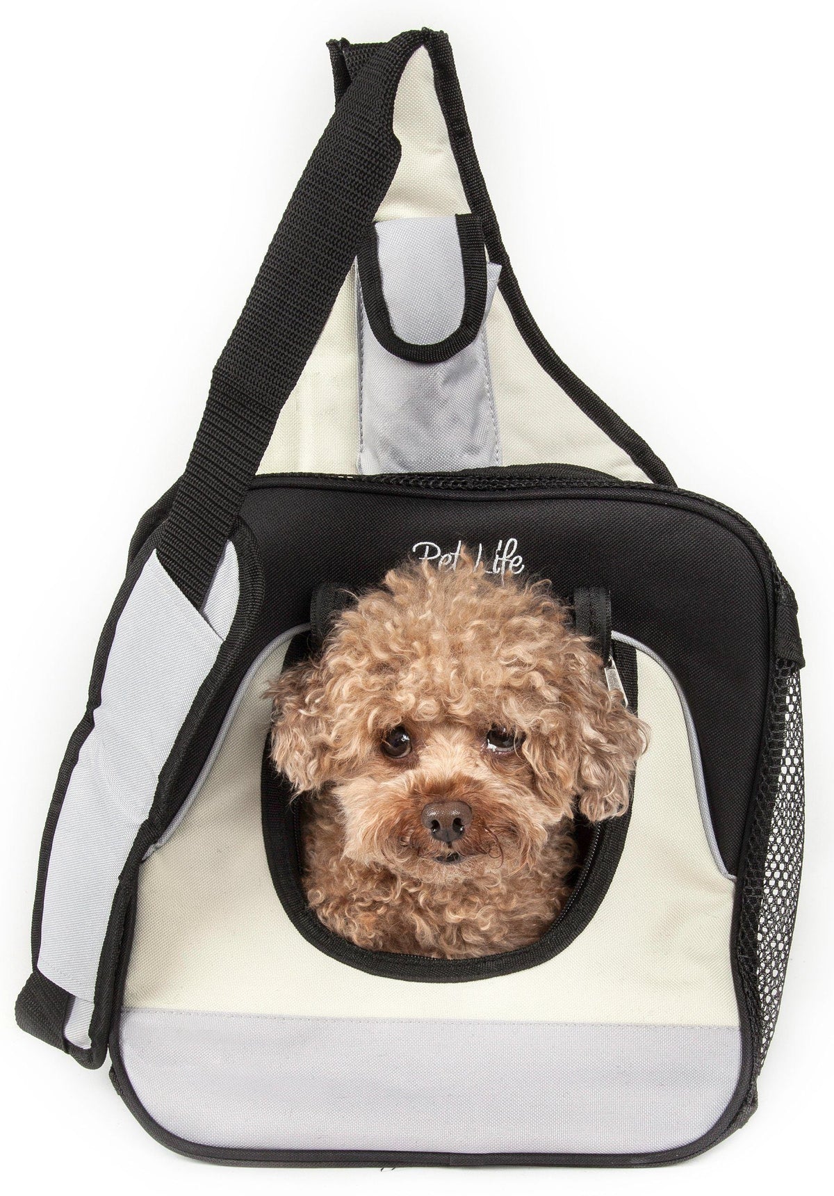 Pet Life Single Strap Over-The-Shoulder Hands Free Fashion Backpack Pet Dog Carrier