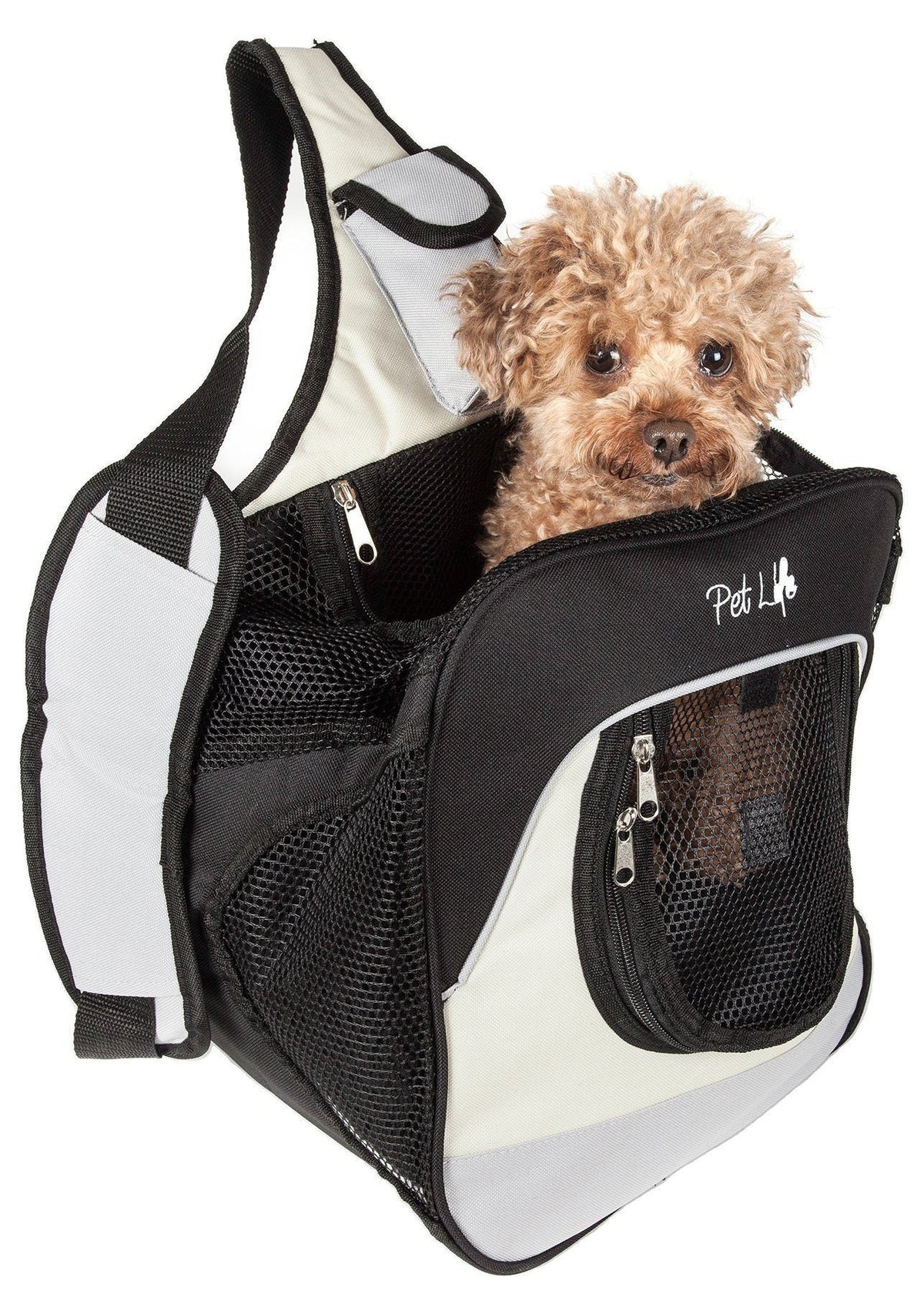 Pet Life Single Strap Over-The-Shoulder Hands Free Fashion Backpack Pet Dog Carrier