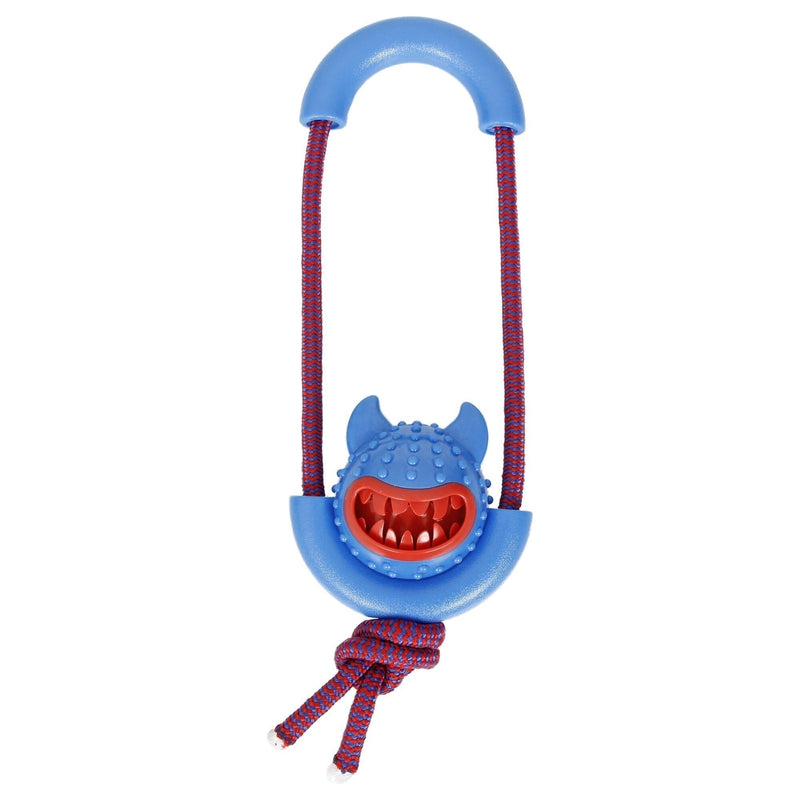 Pet Life Sling-Away Tug and Squeak Natural Jute and Rubber Dog Toy | HT Animal Supply