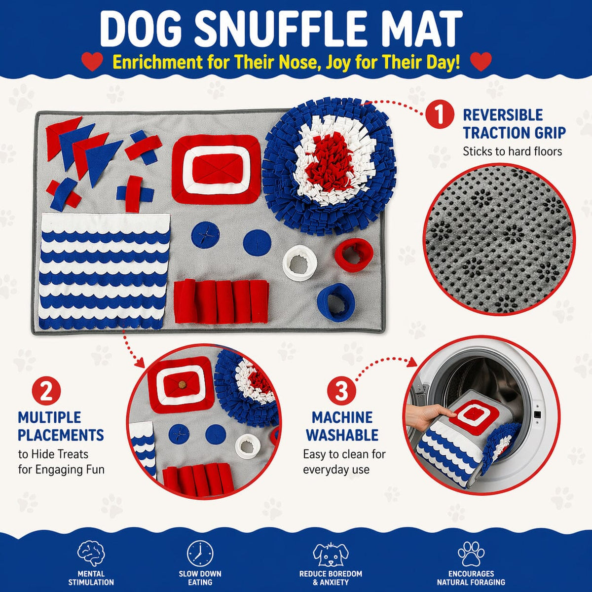 Pet Life Sniffer Snack Interactive Feeding Pet Snuffle Mat | HT Animal Supply