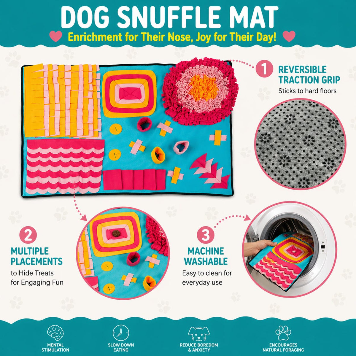Pet Life Sniffer Snack Interactive Feeding Pet Snuffle Mat | HT Animal Supply