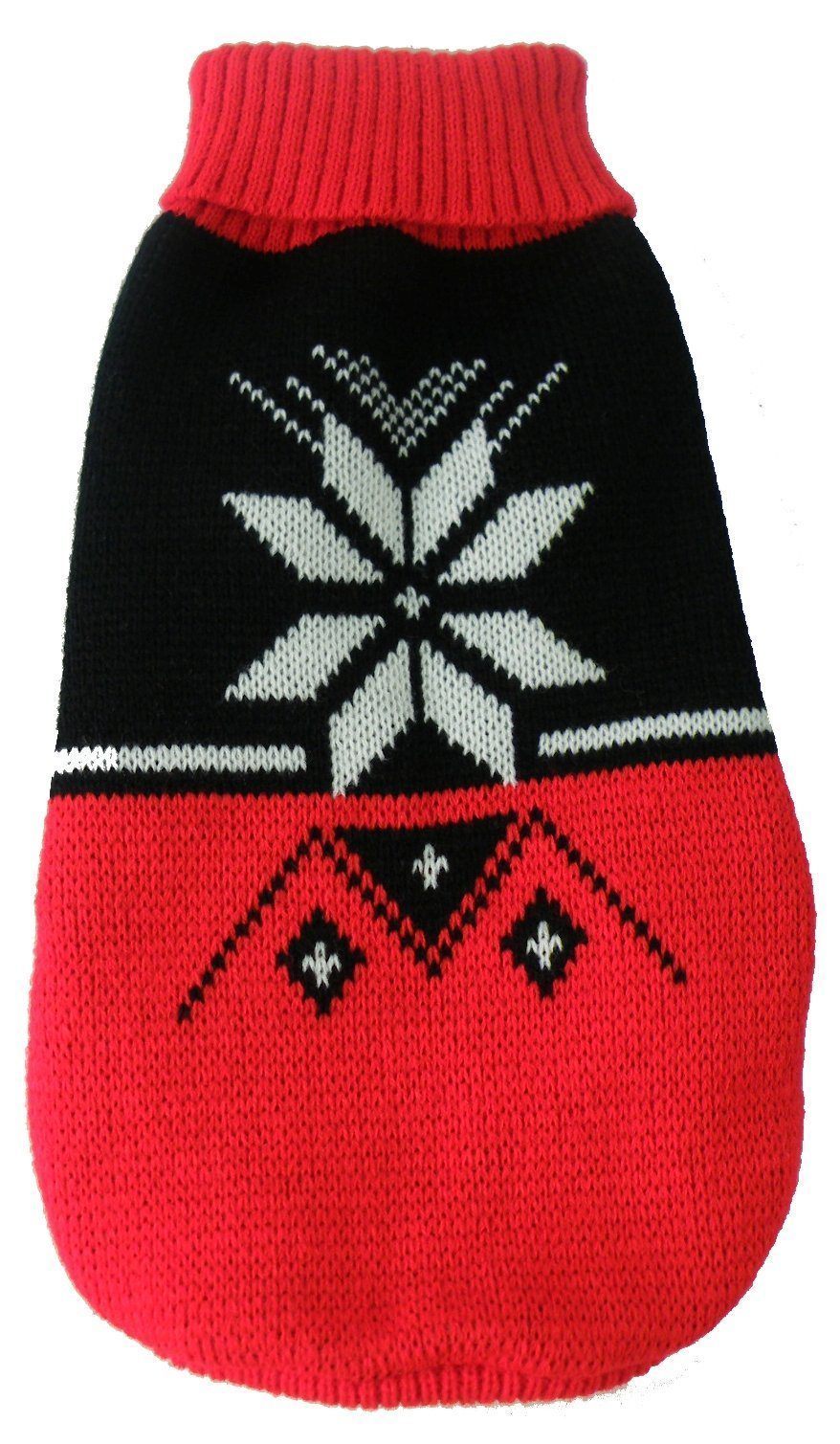 Pet Life Snow Flake Cable-Knitted Ribbed Fashion Turtle Neck Dog Sweater