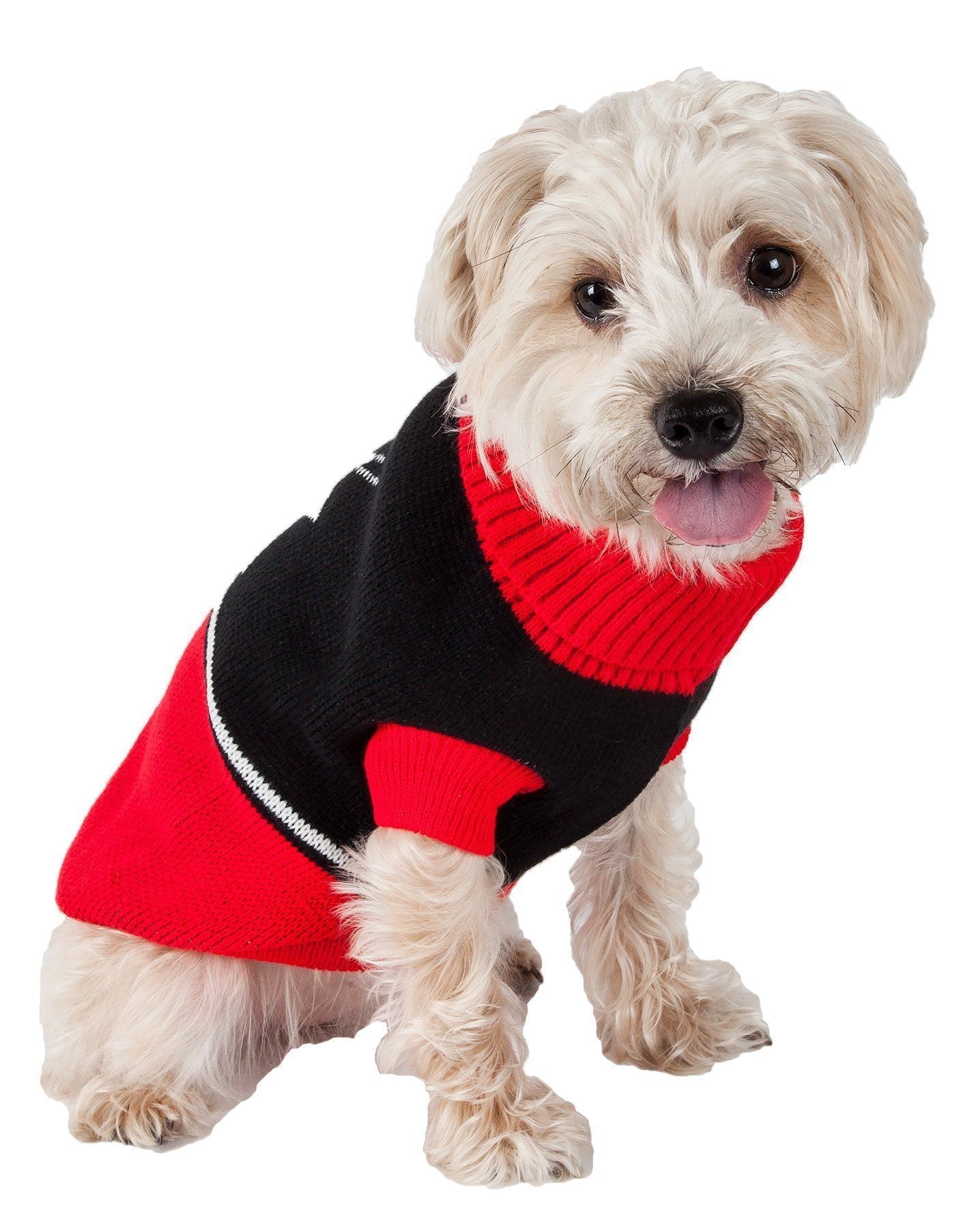 Pet Life Snow Flake Cable-Knitted Ribbed Fashion Turtle Neck Dog Sweater