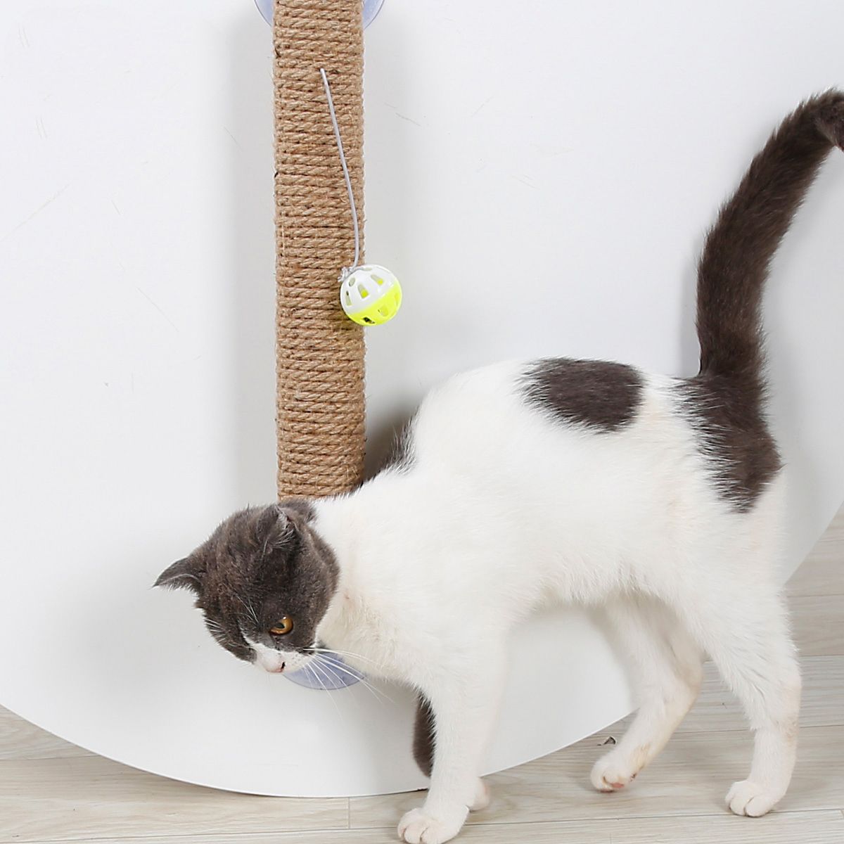 Pet Life Stick N Claw Sisal Rope and Toy Suction Cup Stick Shaped Cat Scratcher