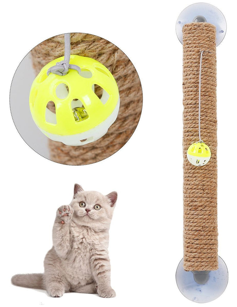 Pet Life Stick N Claw Sisal Rope and Toy Suction Cup Stick Shaped Cat Scratcher
