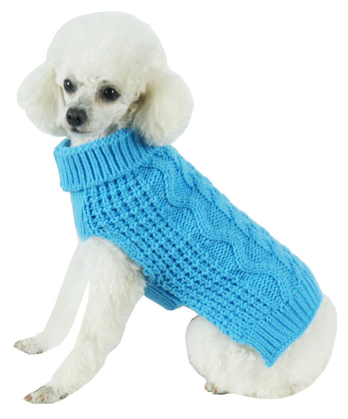 Pet Life Swivel-Swirl Heavy Cable Knitted Fashion Designer Dog Sweater