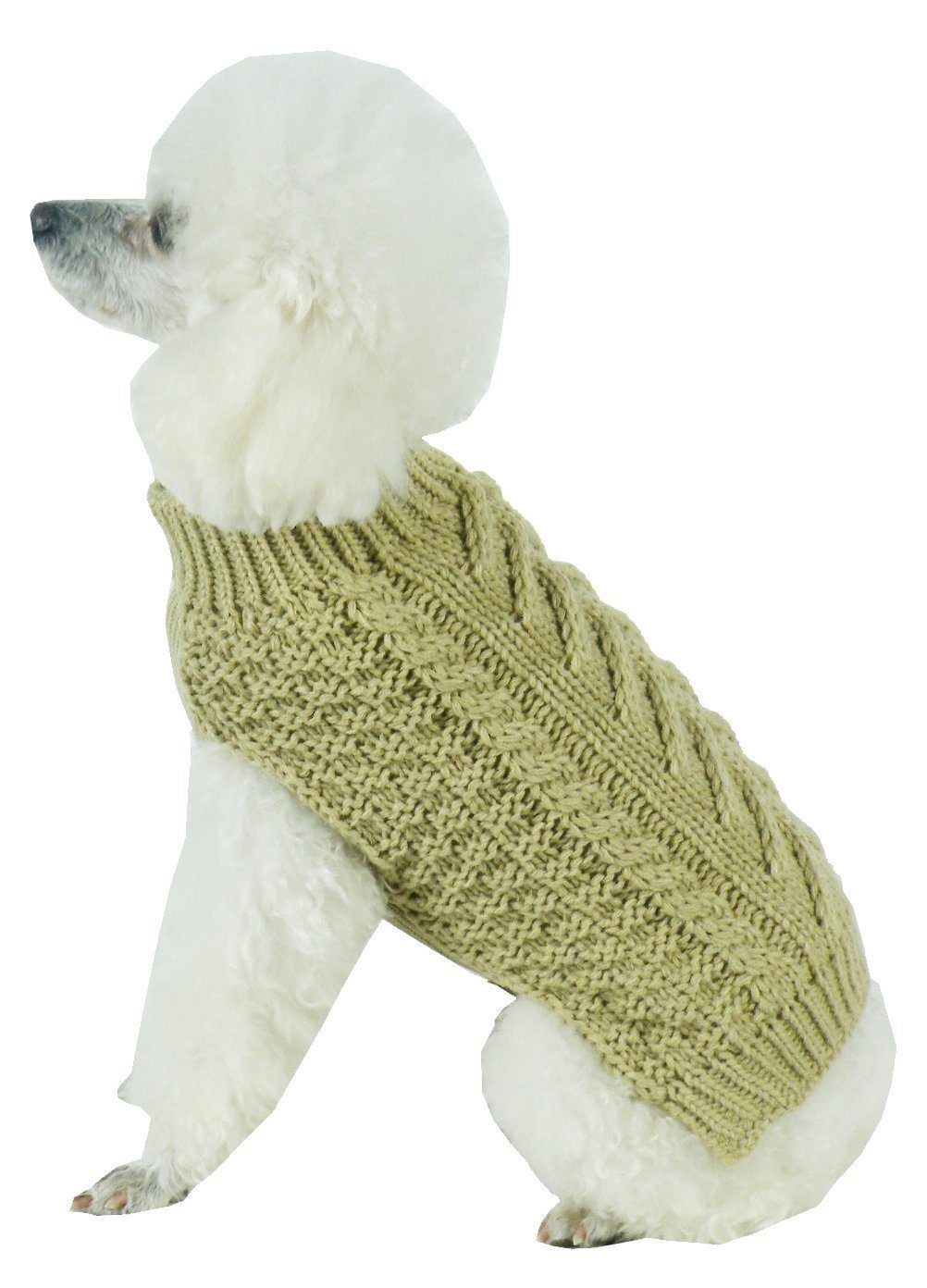 Pet Life Swivel-Swirl Heavy Cable Knitted Fashion Designer Dog Sweater